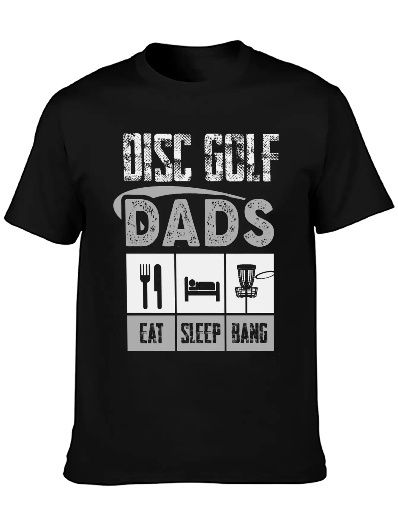 Disc Golf Dad Eat Sleep Bang Funny Frolf Gray Comfortable Minimalist Graphic Tee – Summer Style Essential