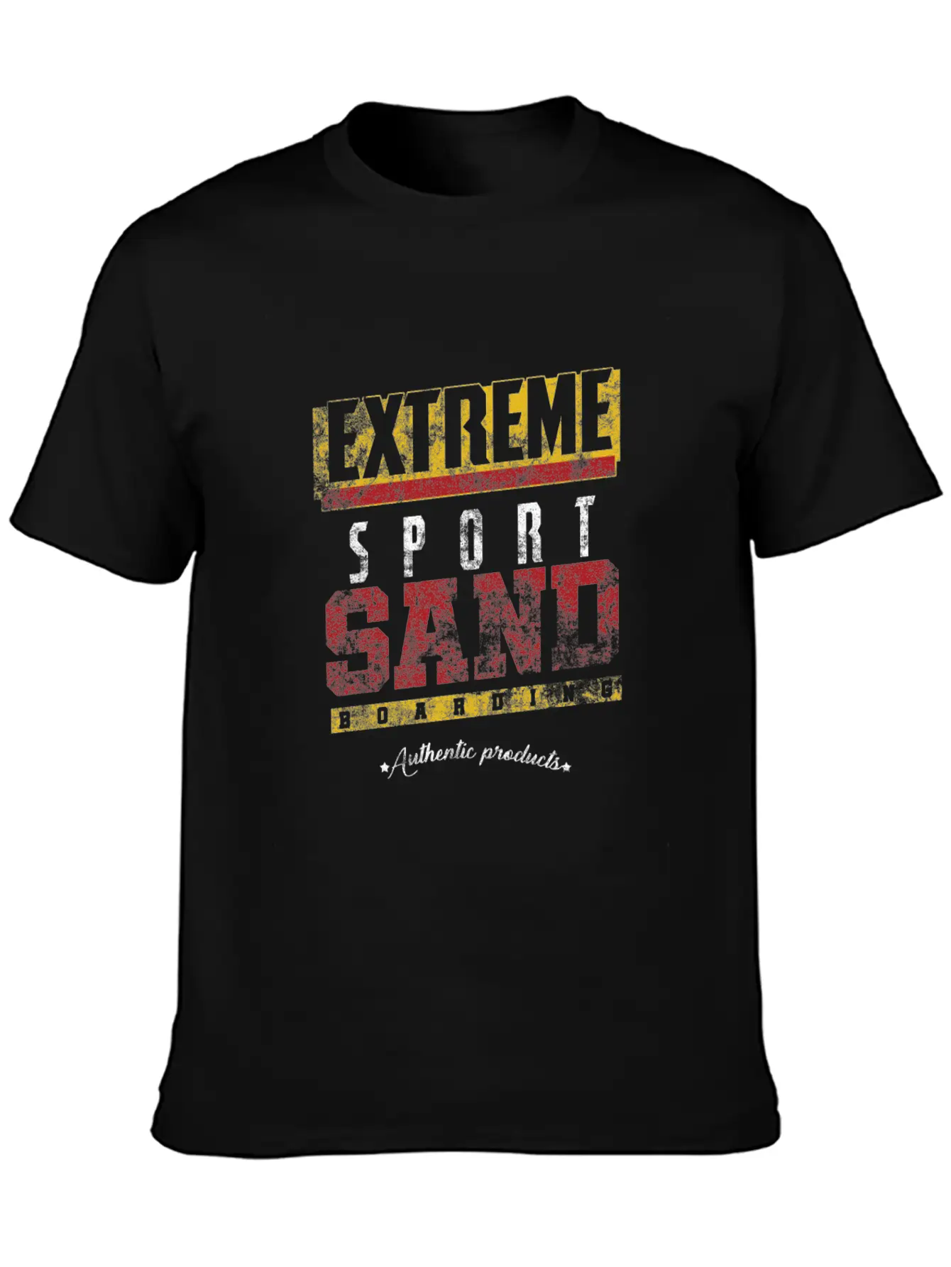 Distressed Extreme Sports Sand Boarding Stylish Everyday T-Shirt – Unisex Basic Cotton Tee