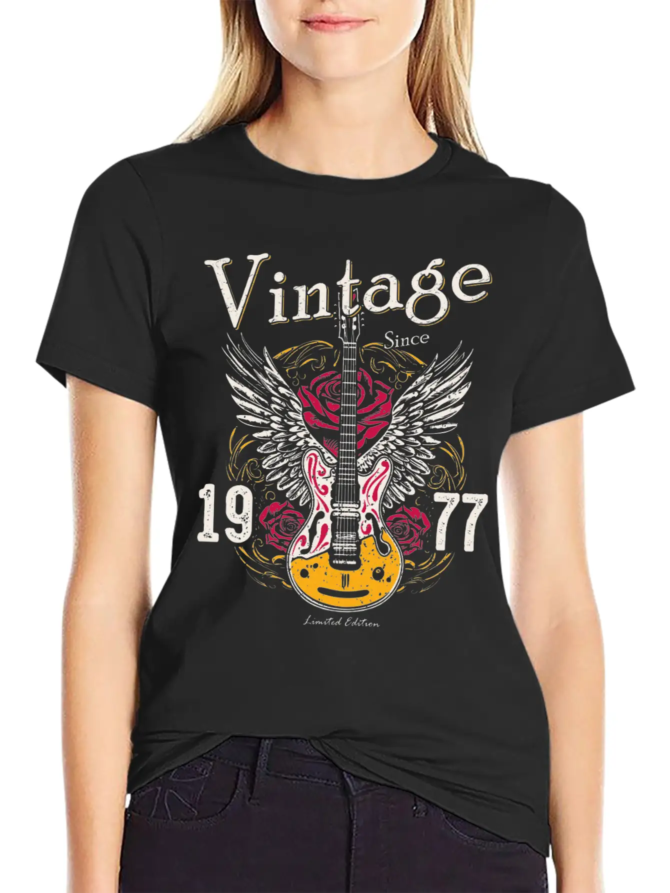 Distressed Retro Vintage Since 1977 – Playing Stylish Everyday T-Shirt – Unisex Basic Cotton Tee