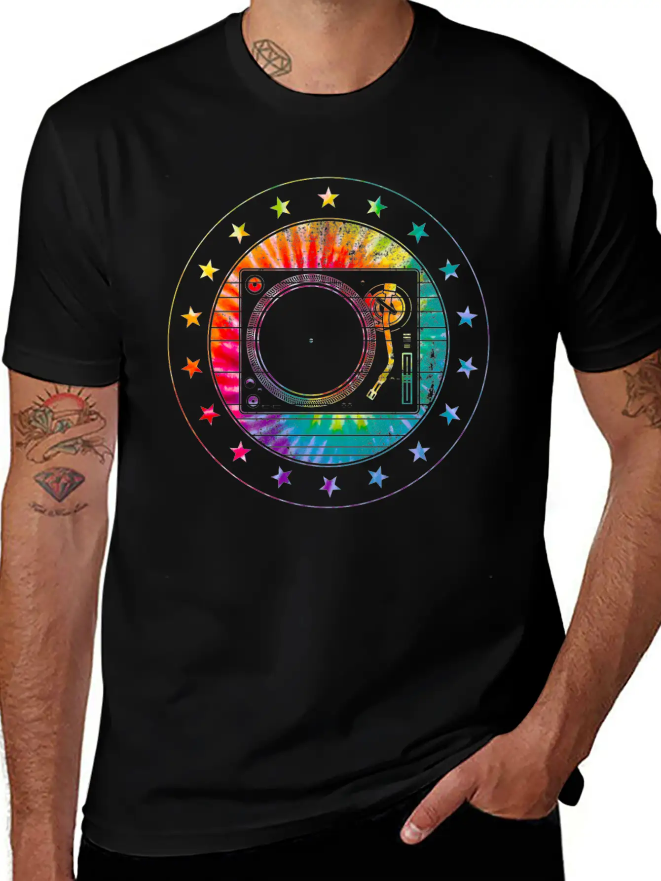 DJ Turntable And Speaker Set, Men's Shirt And Unisex Short Sleeve Soft Cotton T-Shirt – Casual Everyday Wear