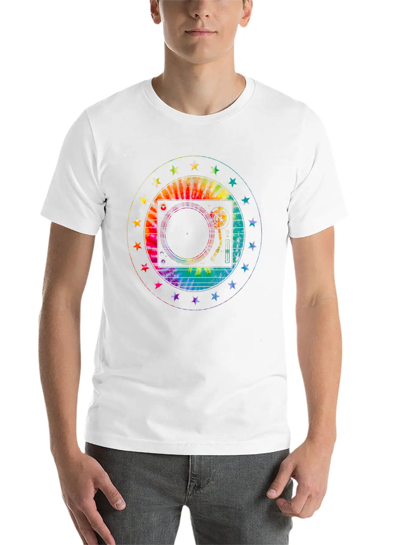 DJ Turntable And Speaker Set, Men's Shirt And Unisex Short Sleeve Soft Cotton T-Shirt – Casual Everyday Wear