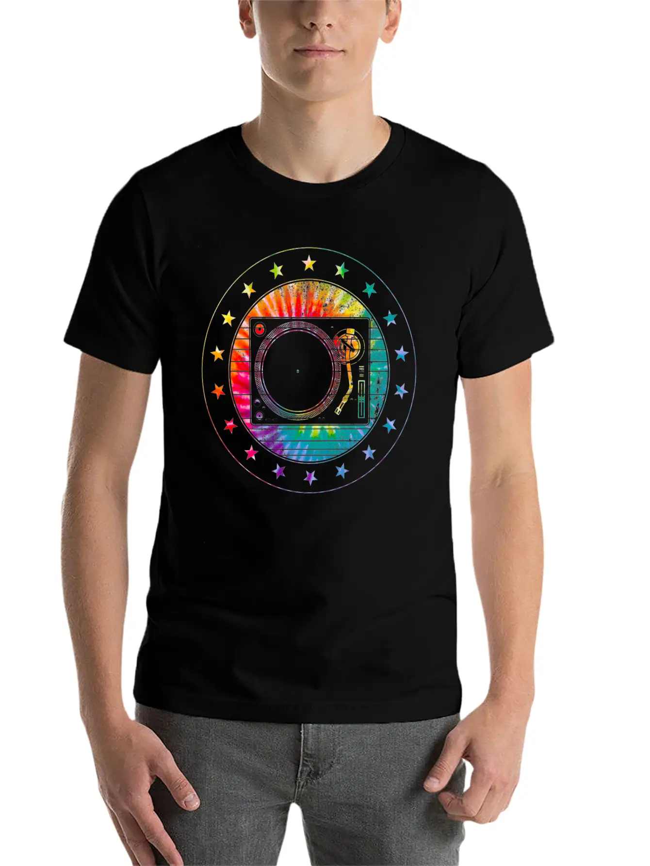 DJ Turntable And Speaker Set, Men's Shirt And Unisex Short Sleeve Soft Cotton T-Shirt – Casual Everyday Wear