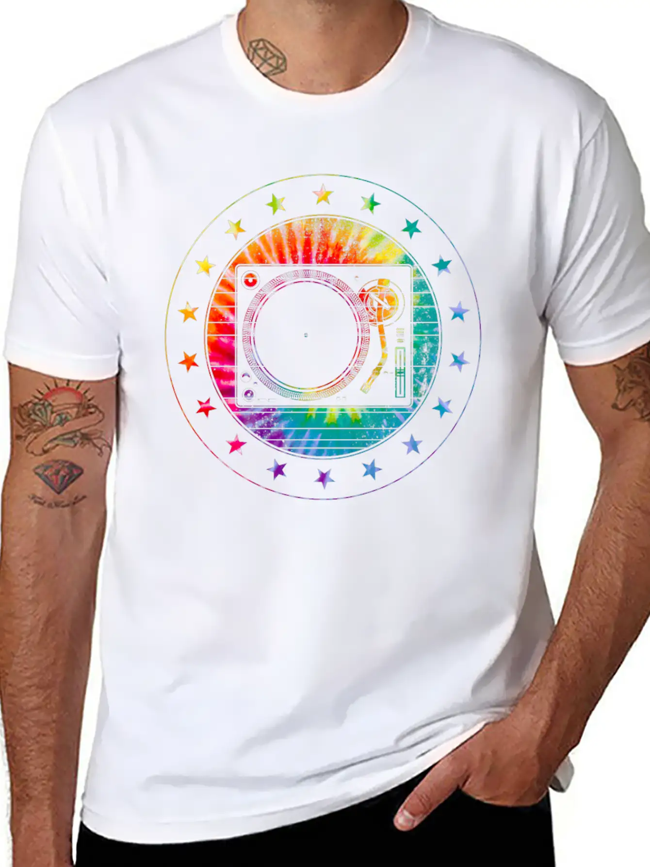 DJ Turntable And Speaker Set, Men's Shirt And Unisex Short Sleeve Soft Cotton T-Shirt – Casual Everyday Wear