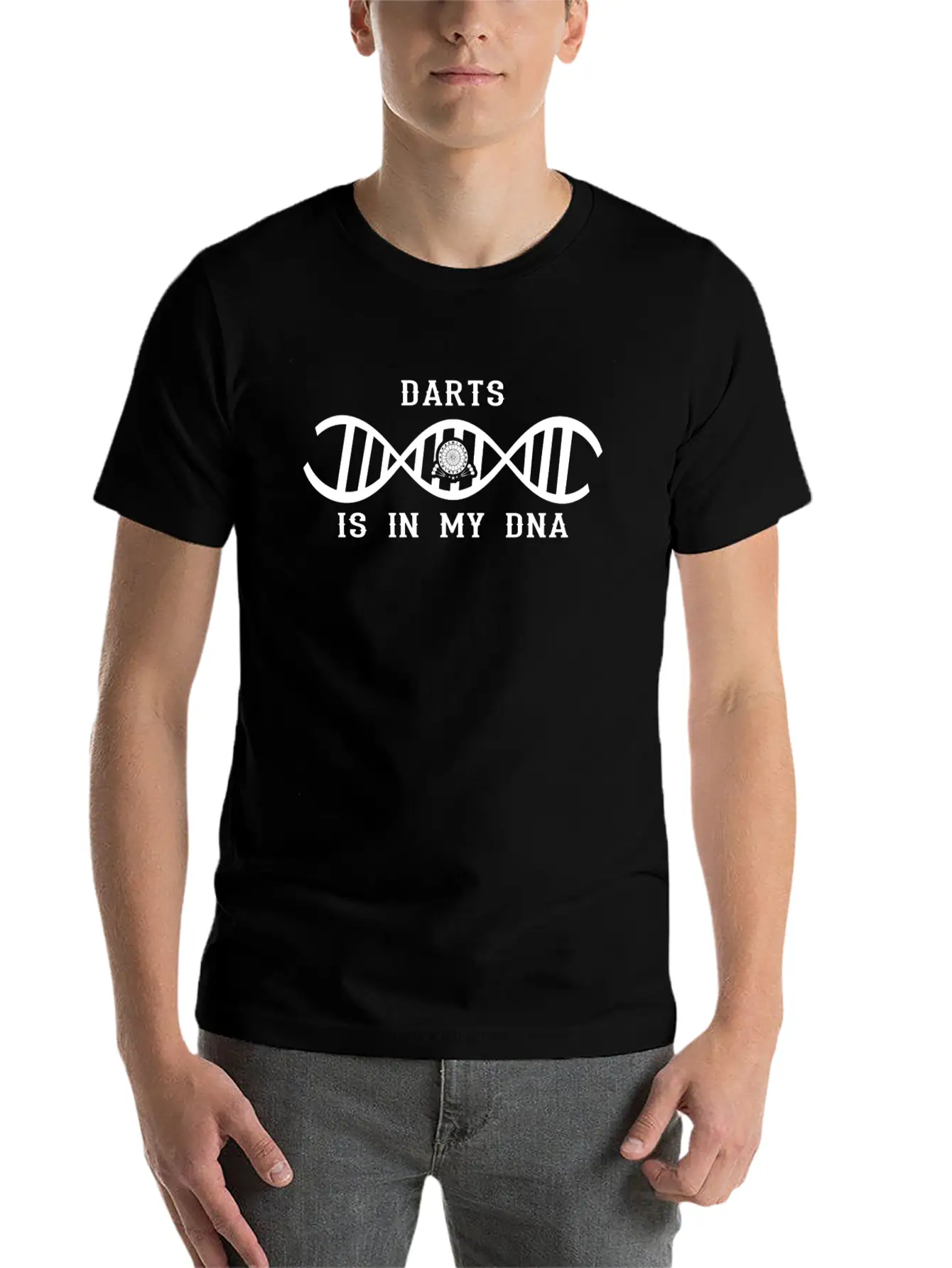 Dna Dns Roots Love Geschenk Dart Darts Darter Stylish Everyday T-Shirt – Unisex Basic Cotton Tee