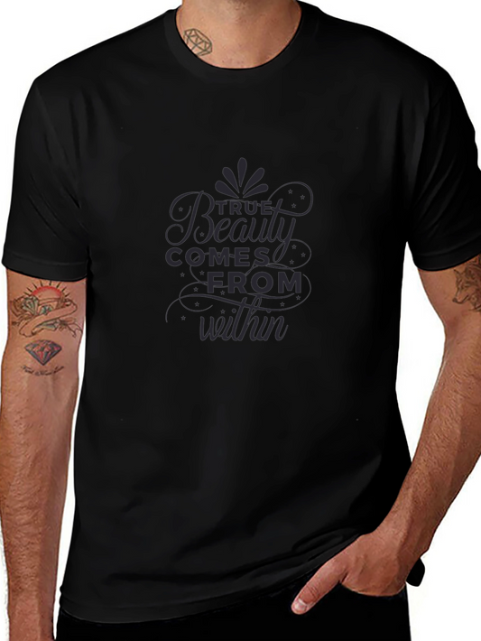 True Beauty Within Graphic Tee - Stylish Black T-Shirt