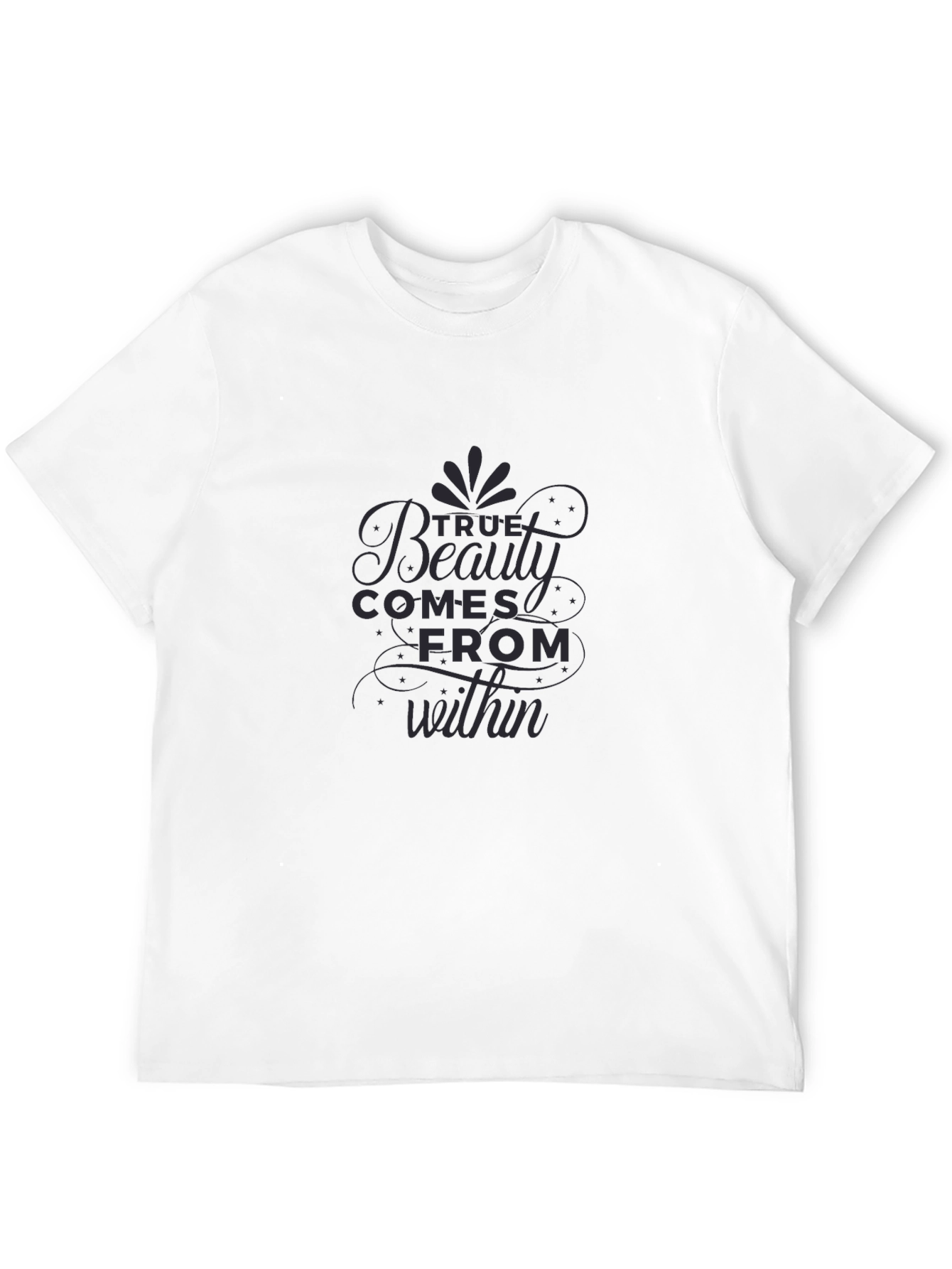 True Beauty Within Graphic Tee - Stylish Black T-Shirt