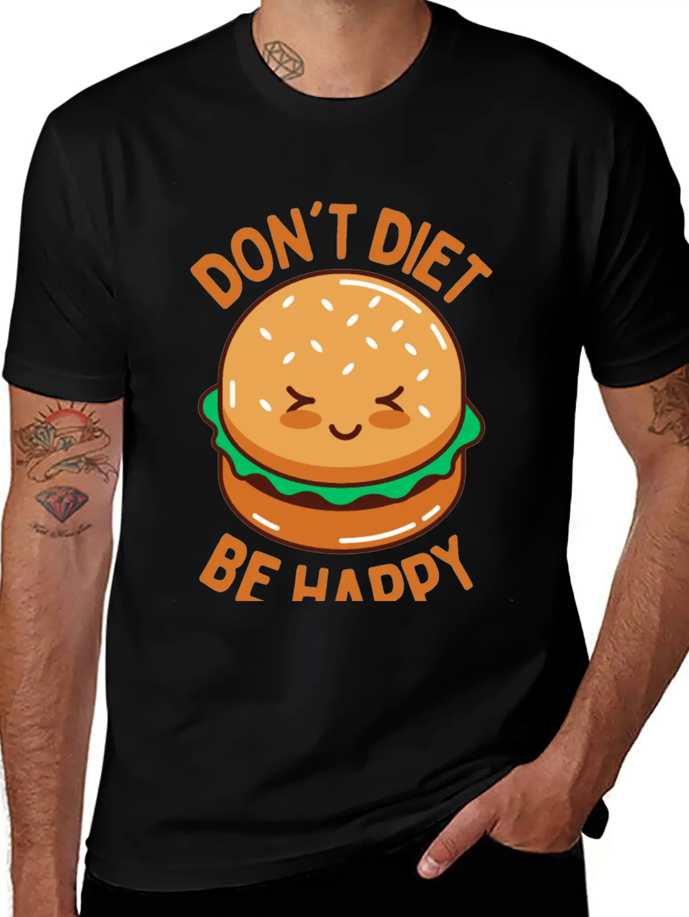 Do Not Diet Be Happy Timeless Short Sleeve Tee – Comfy And Minimalist Design
