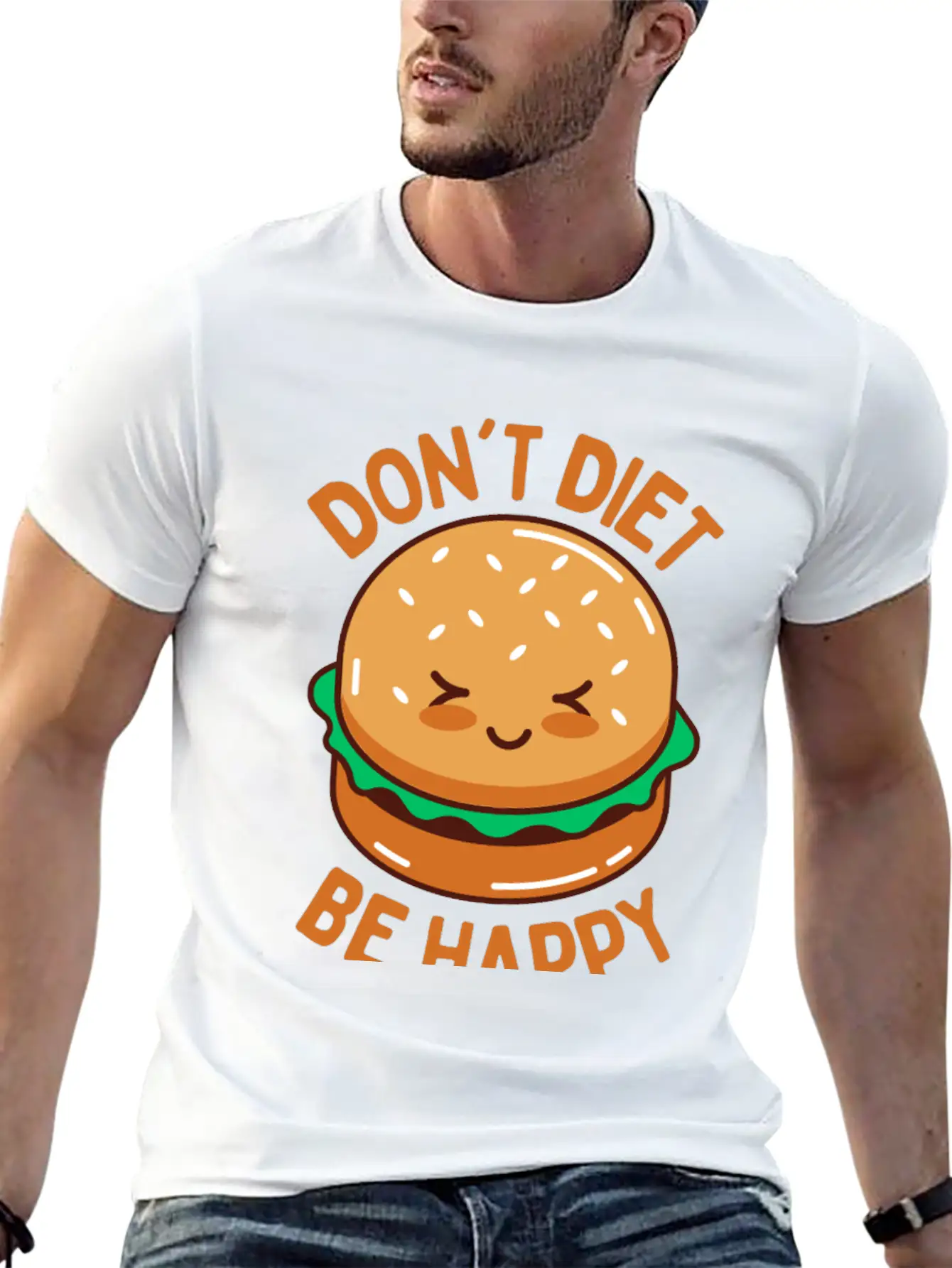 Do Not Diet Be Happy Timeless Short Sleeve Tee – Comfy And Minimalist Design