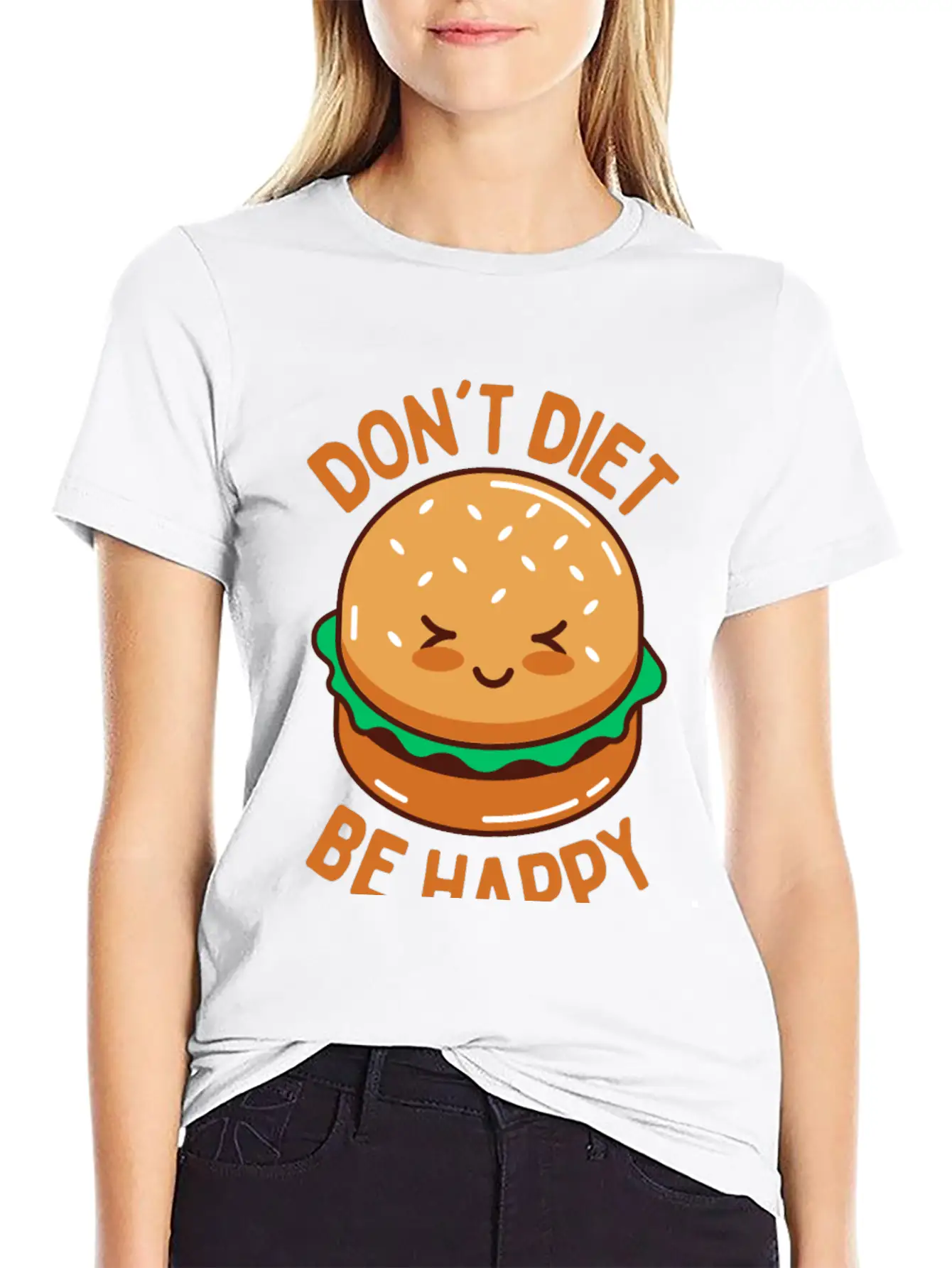 Do Not Diet Be Happy Timeless Short Sleeve Tee – Comfy And Minimalist Design