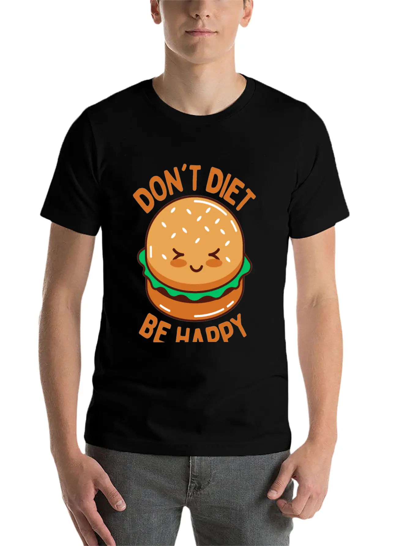 Do Not Diet Be Happy Timeless Short Sleeve Tee – Comfy And Minimalist Design