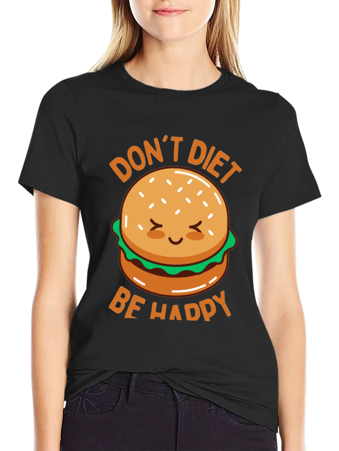 Do Not Diet Be Happy Timeless Short Sleeve Tee – Comfy And Minimalist Design