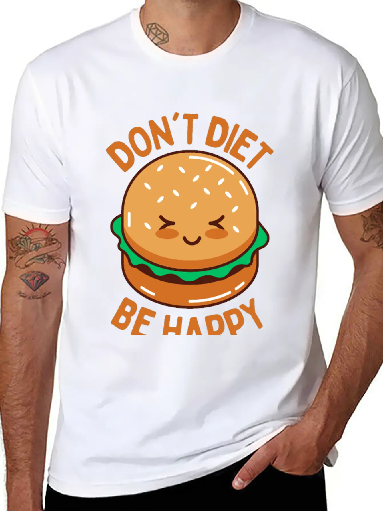 Do Not Diet Be Happy Timeless Short Sleeve Tee – Comfy And Minimalist Design