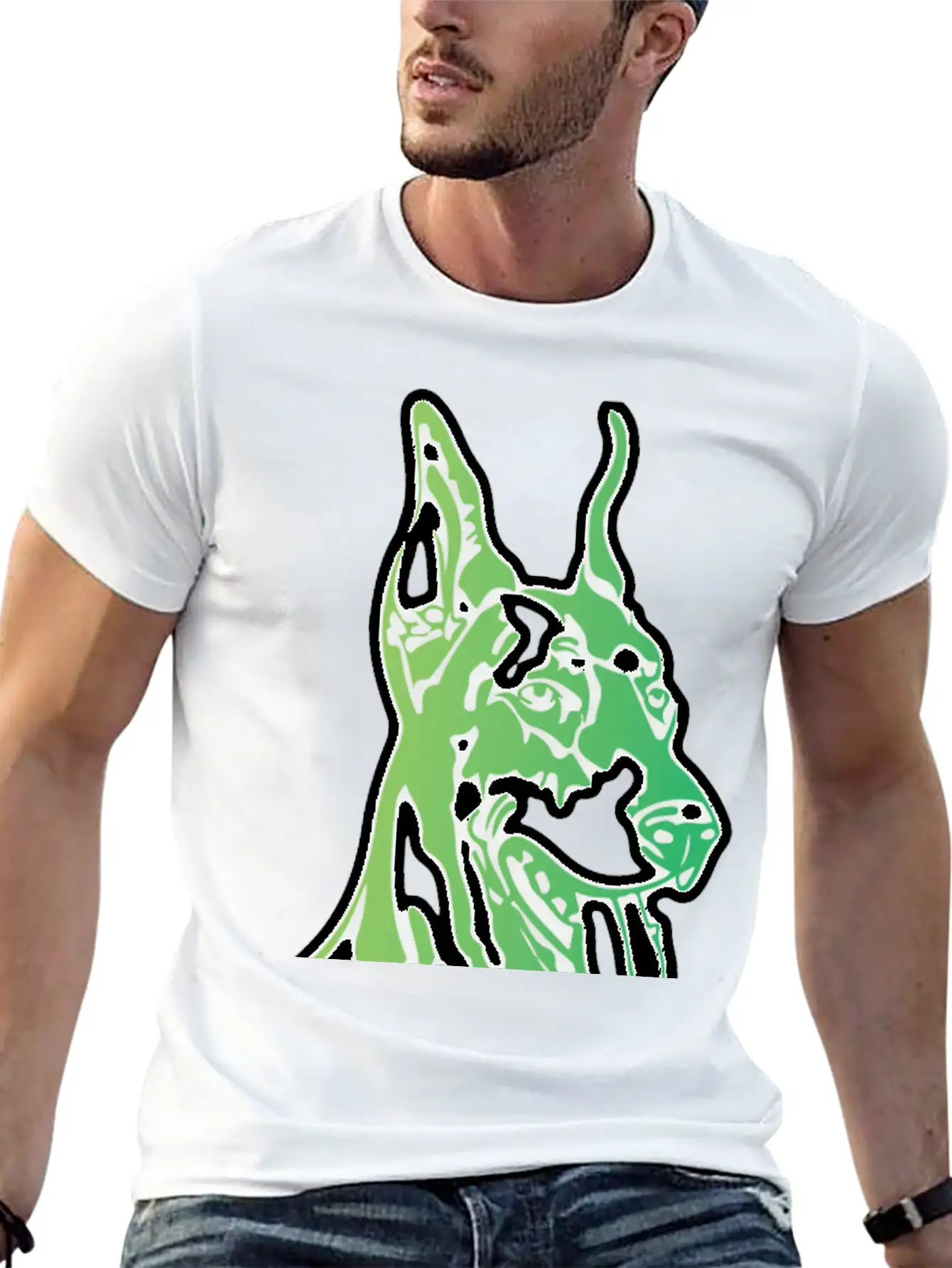 Dobermann Dog Owner Gift Dog Sport Unisex Short Sleeve Soft Cotton T-Shirt – Casual Everyday Wear