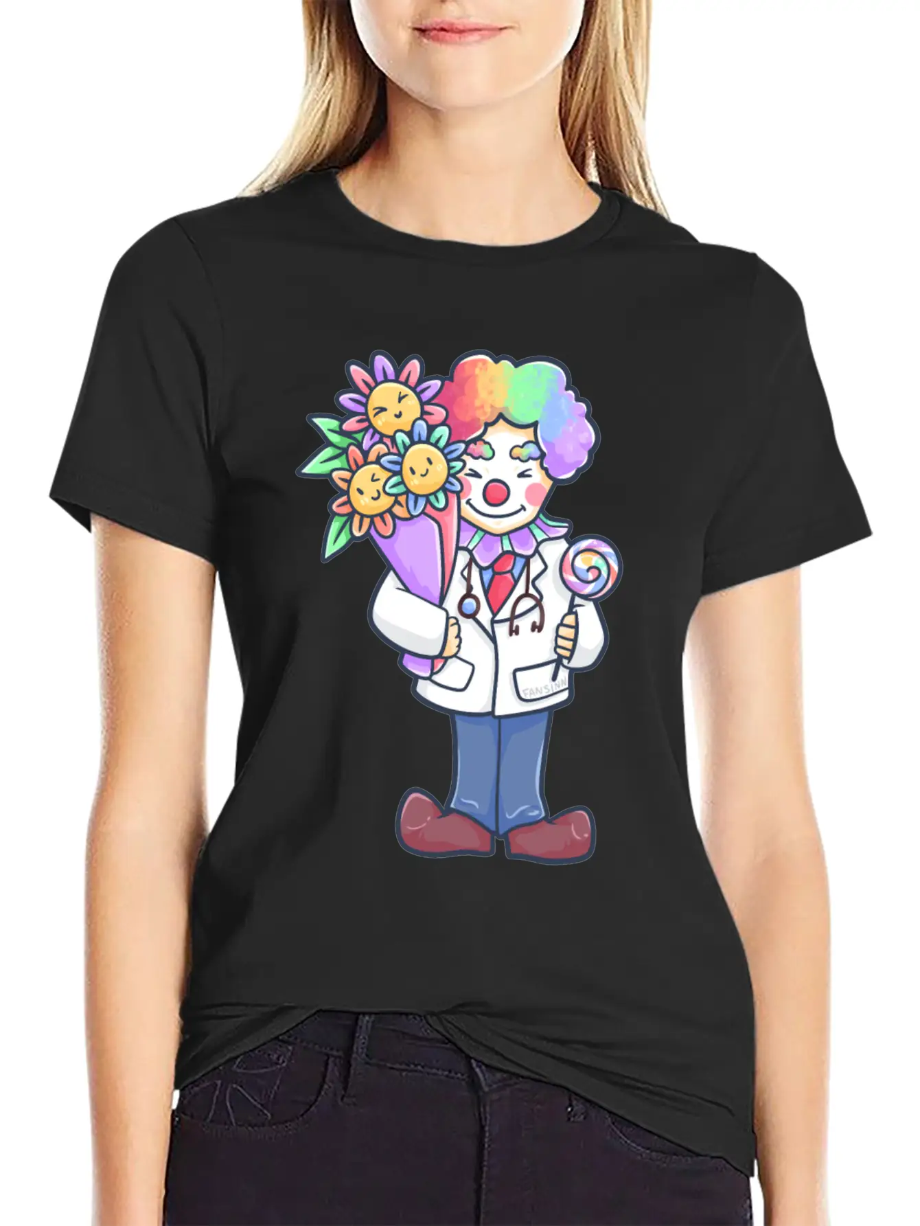 Doctor Clown Childrens Hospital Gift Stylish Everyday T-Shirt – Unisex Basic Cotton Tee