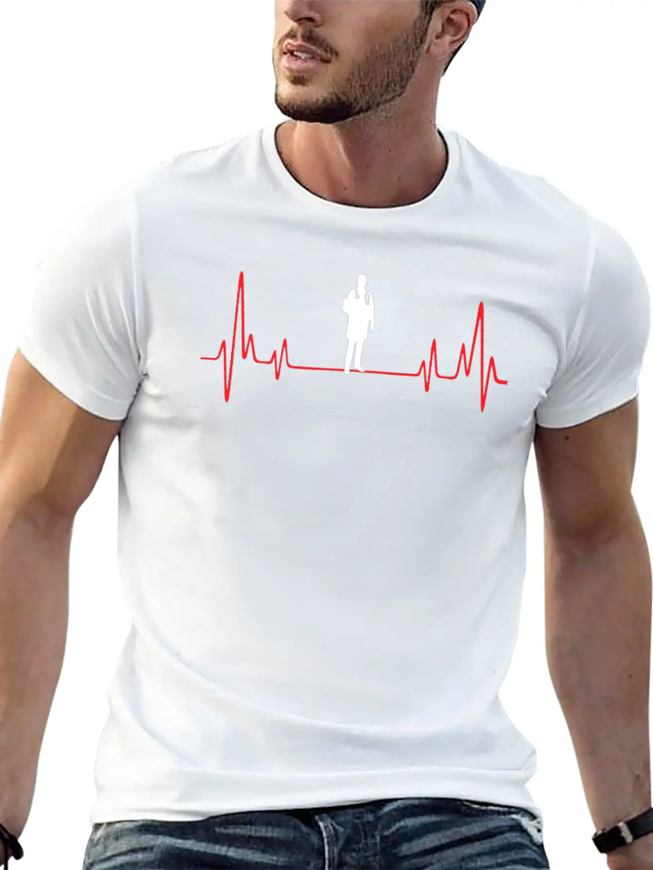 Doctor Heartbeat Unisex Short Sleeve Soft Cotton T-Shirt – Casual Everyday Wear