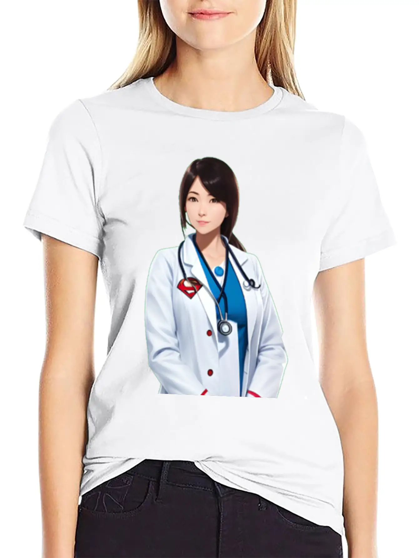 DOCTORS ARE SUPERHEROES (Female) Comfortable Minimalist Graphic Tee – Summer Style Essential