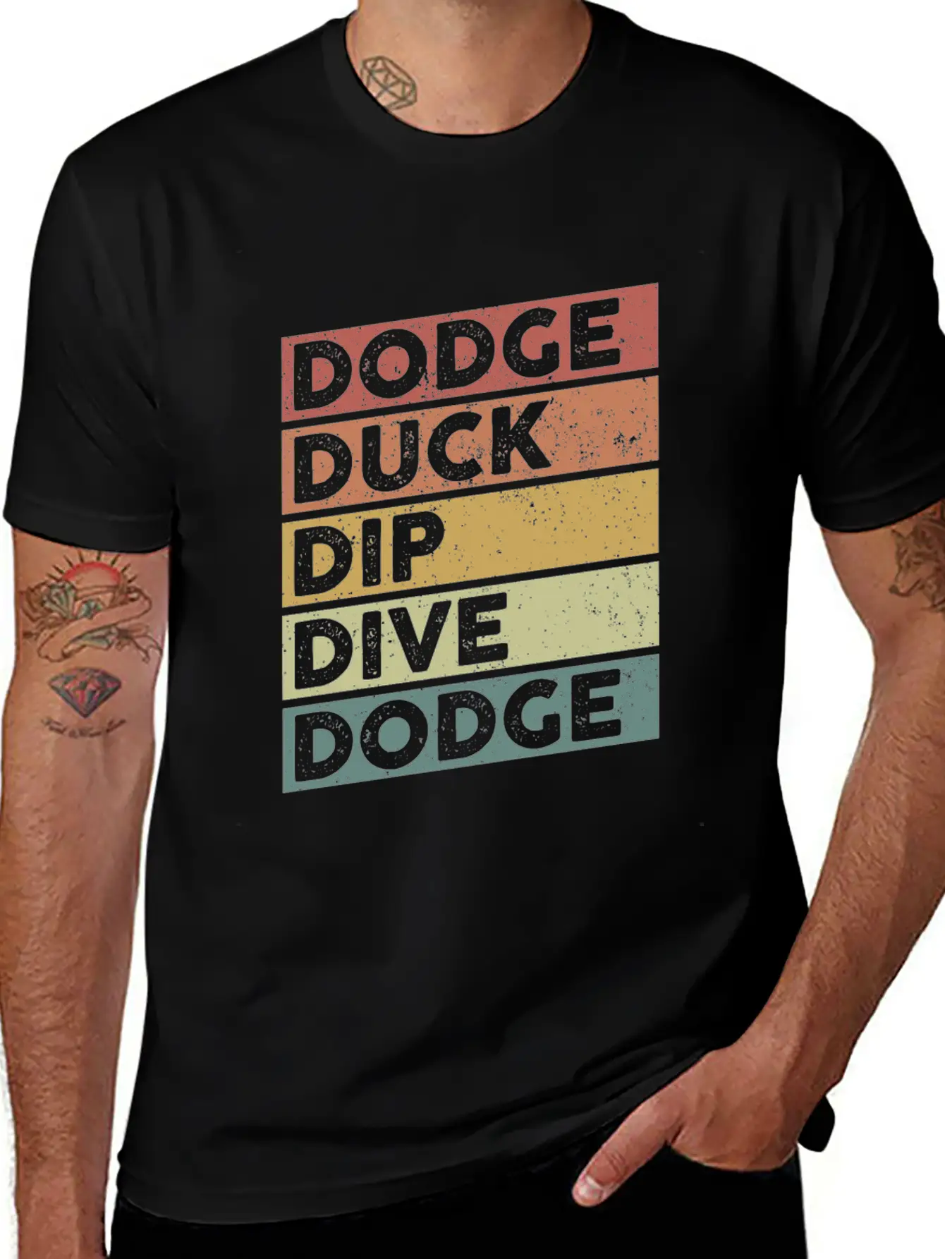 Dodge Duck Dip Dive Dodge Funny Dodgeball Design Timeless Short Sleeve Tee – Comfy And Minimalist Design