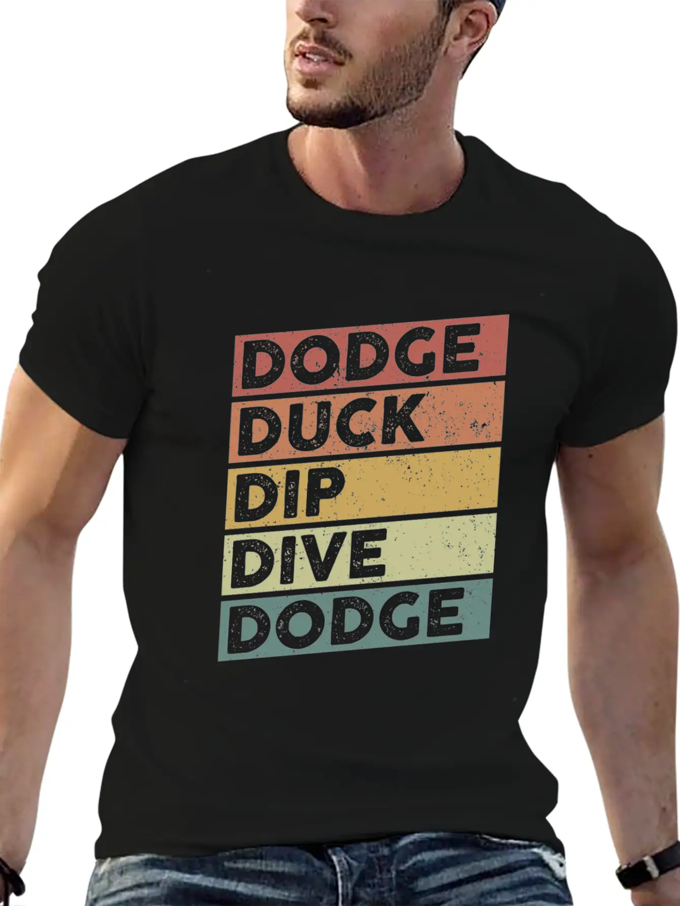 Dodge Duck Dip Dive Dodge Funny Dodgeball Design Timeless Short Sleeve Tee – Comfy And Minimalist Design