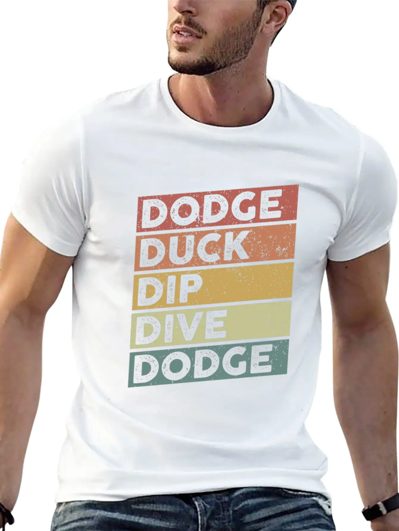 Dodge Duck Dip Dive Dodge Funny Dodgeball Design Timeless Short Sleeve Tee – Comfy And Minimalist Design