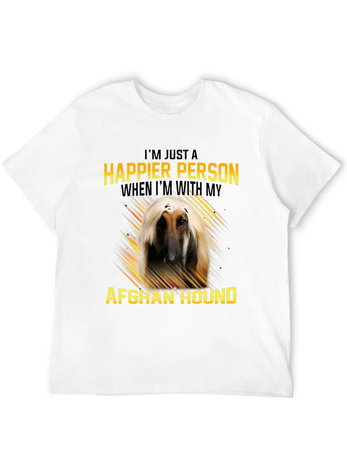 Dog Afhan Hound Im Just A Happier Person Comfortable Minimalist Graphic Tee – Summer Style Essential