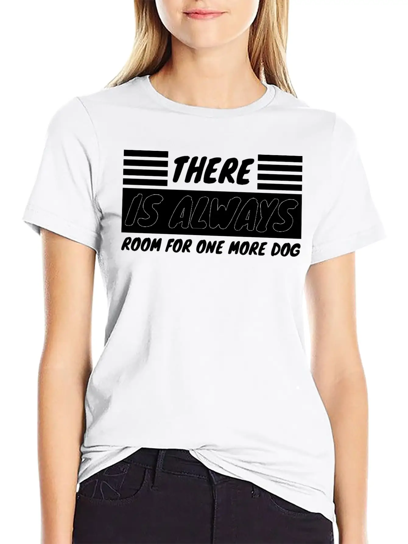 Dog - Always Room For One More Dog Unisex Short Sleeve Soft Cotton T-Shirt – Casual Everyday Wear