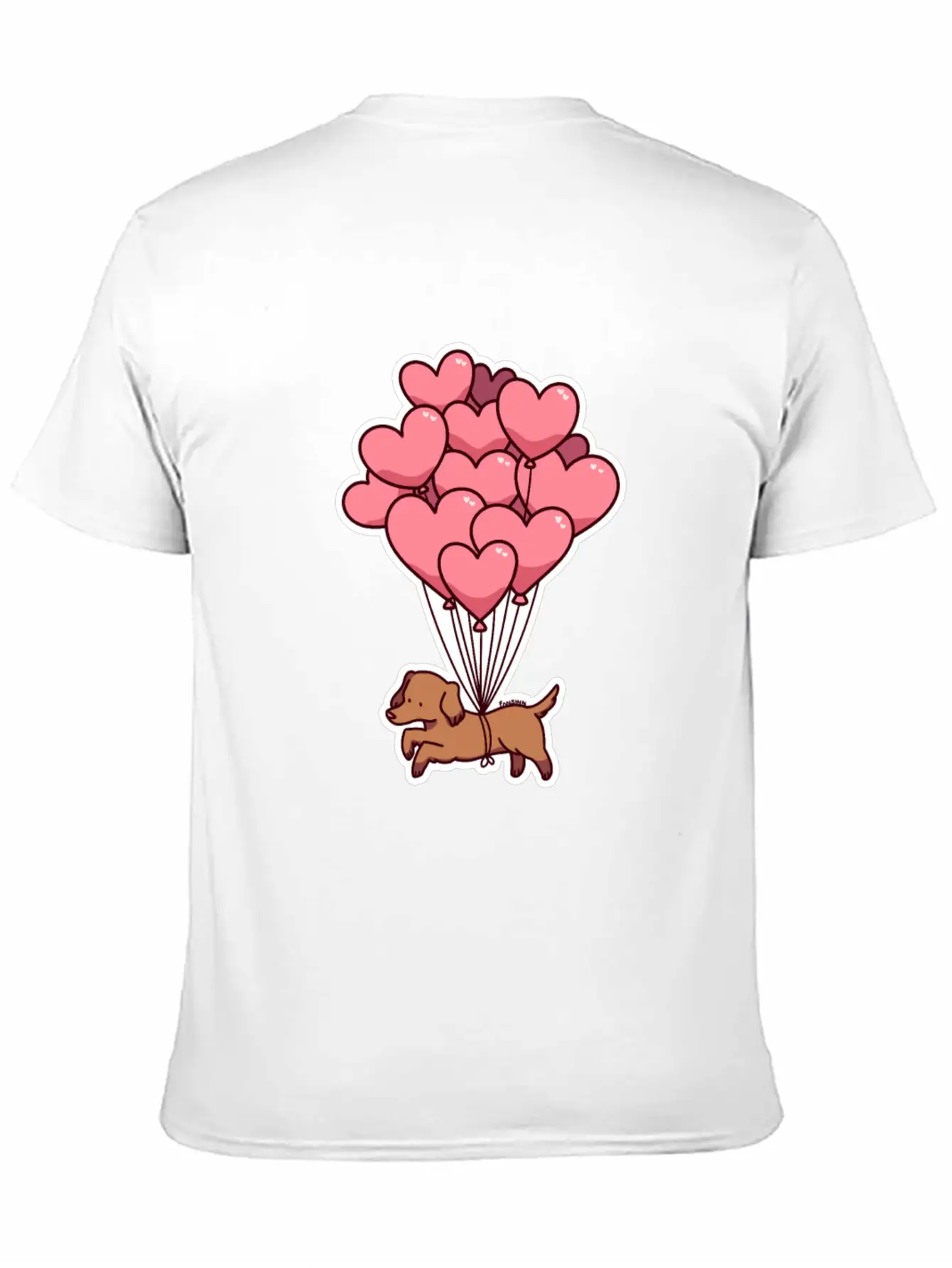 Dog Balloon Heart Love Gift Friend Animal Unisex Short Sleeve Soft Cotton T-Shirt – Casual Everyday Wear