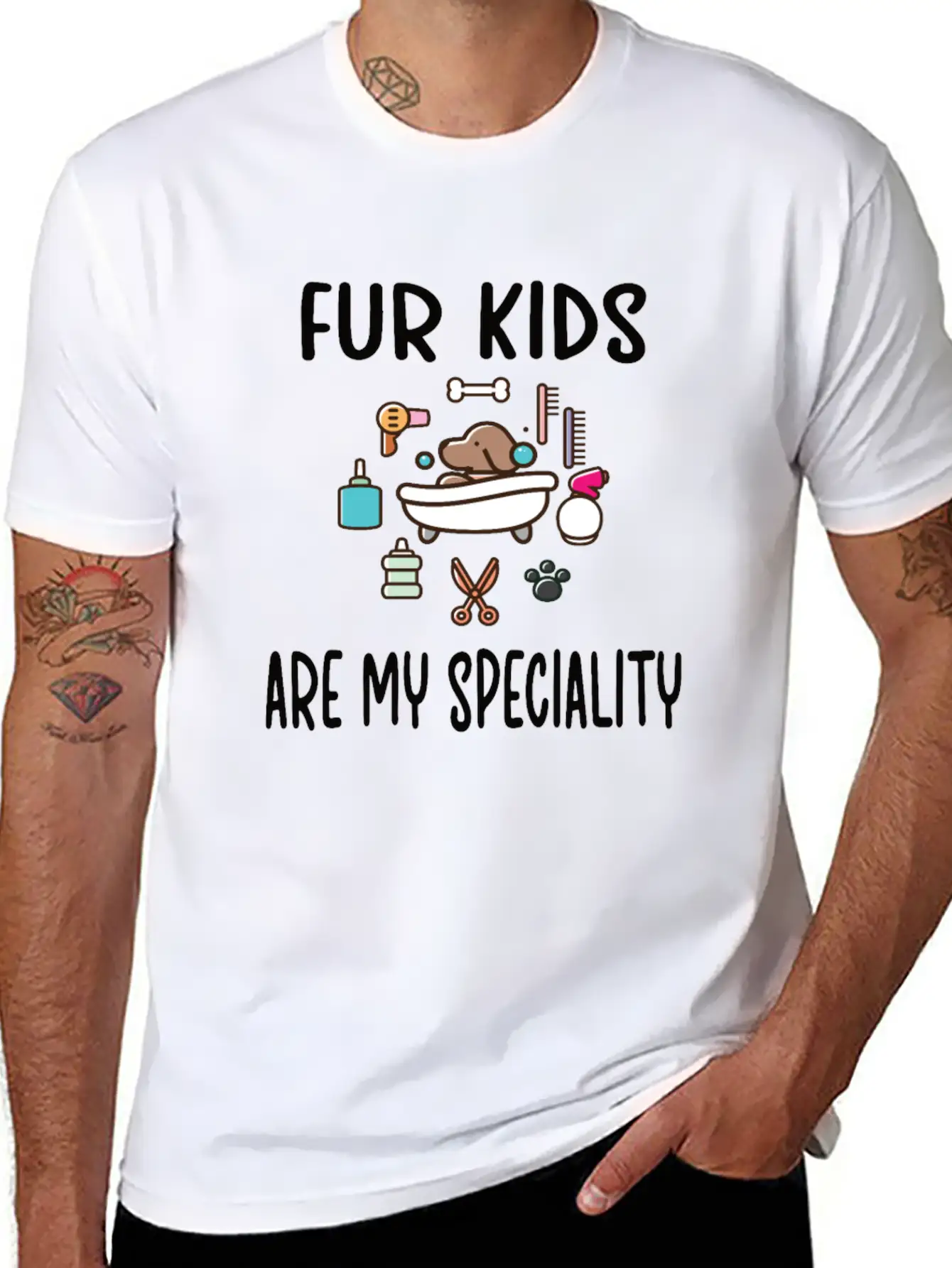 Dog Groomer Gifts | Puppy Pet Grooming Dog Salon Unisex Short Sleeve Soft Cotton T-Shirt – Casual Everyday Wear