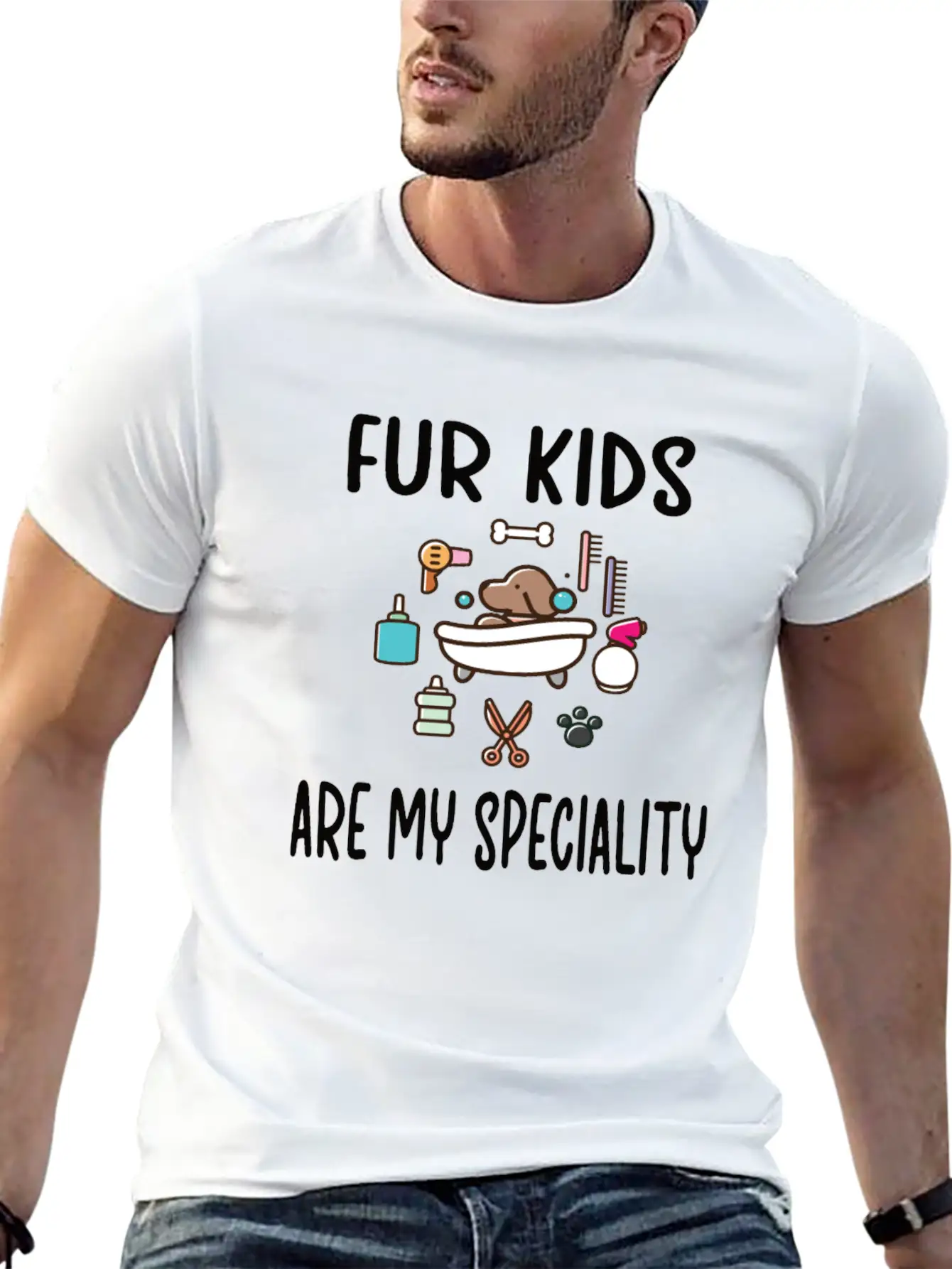 Dog Groomer Gifts | Puppy Pet Grooming Dog Salon Unisex Short Sleeve Soft Cotton T-Shirt – Casual Everyday Wear