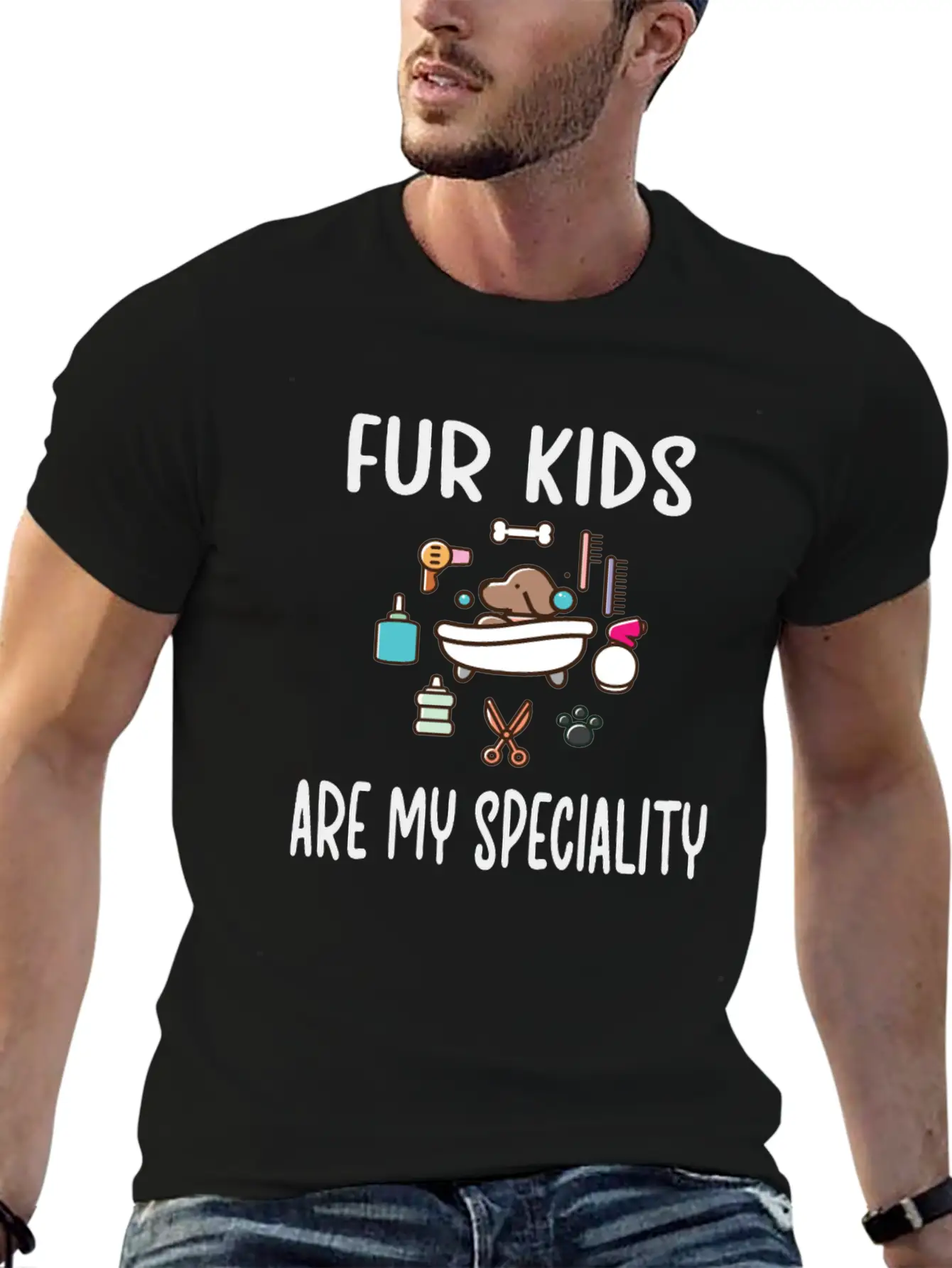 Dog Groomer Gifts | Puppy Pet Grooming Dog Salon Unisex Short Sleeve Soft Cotton T-Shirt – Casual Everyday Wear