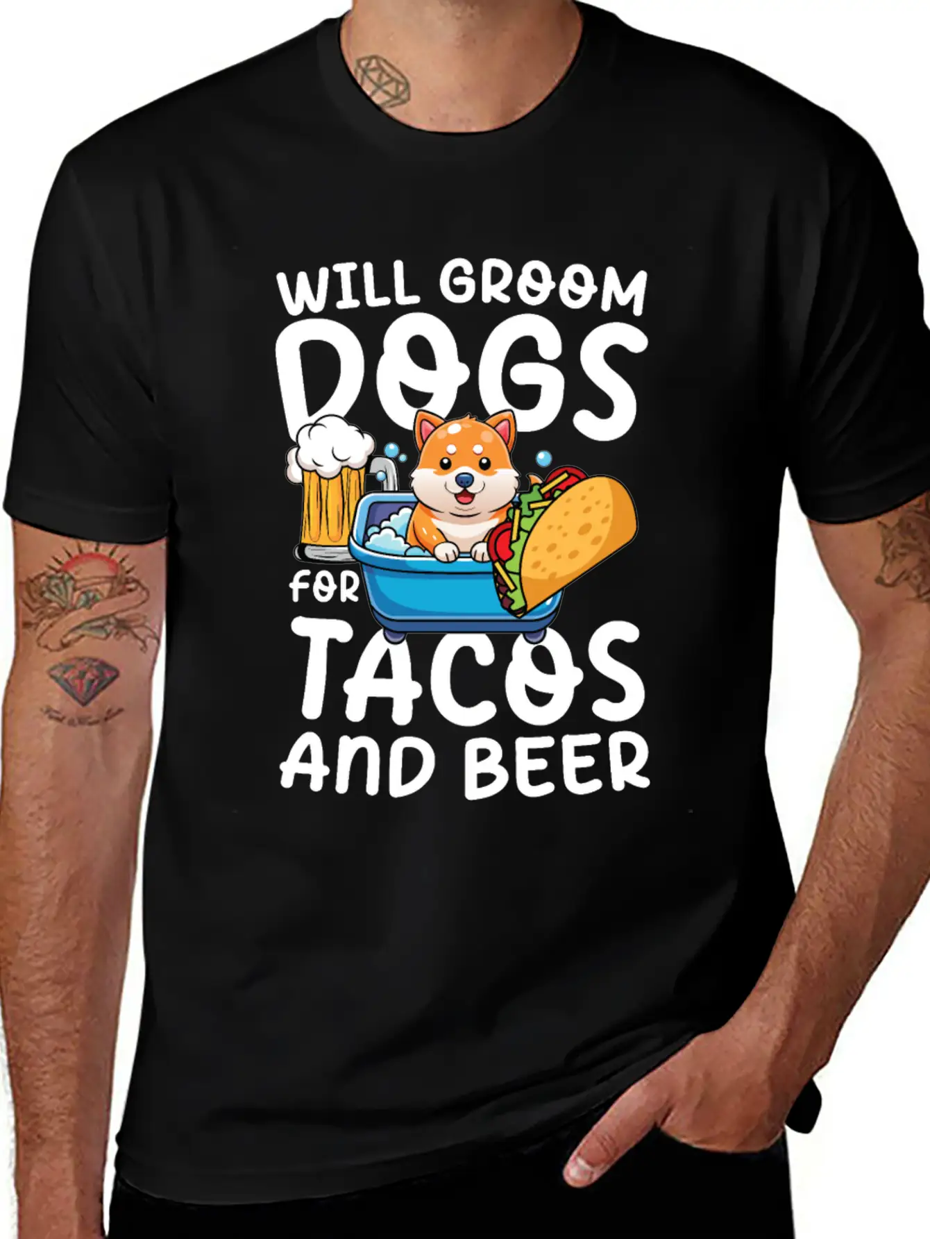 Dog Grooming Where Breeds Are Made Up Stylish Everyday T-Shirt – Unisex Basic Cotton Tee
