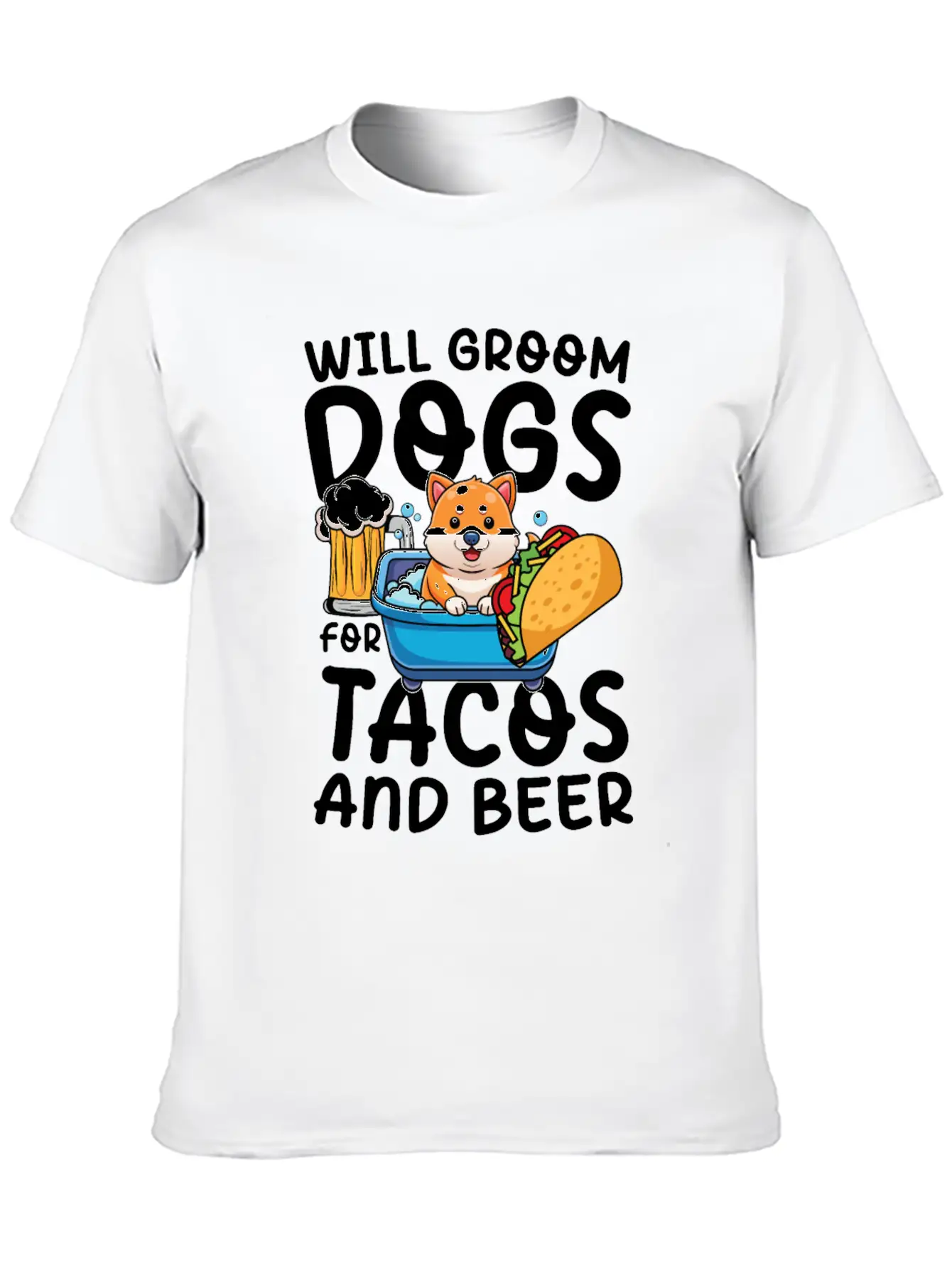 Dog Grooming Where Breeds Are Made Up Stylish Everyday T-Shirt – Unisex Basic Cotton Tee