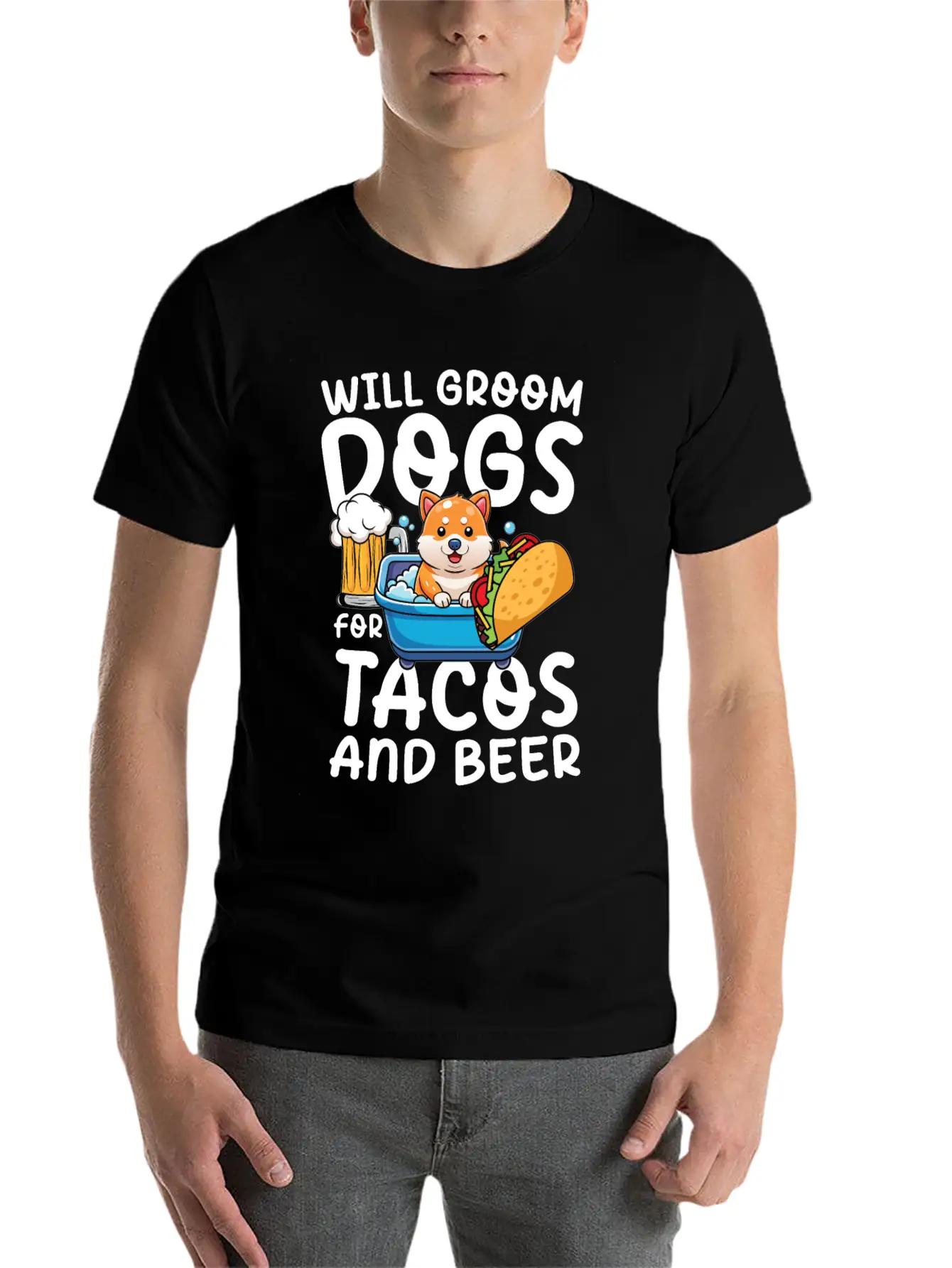 Dog Grooming Where Breeds Are Made Up Stylish Everyday T-Shirt – Unisex Basic Cotton Tee