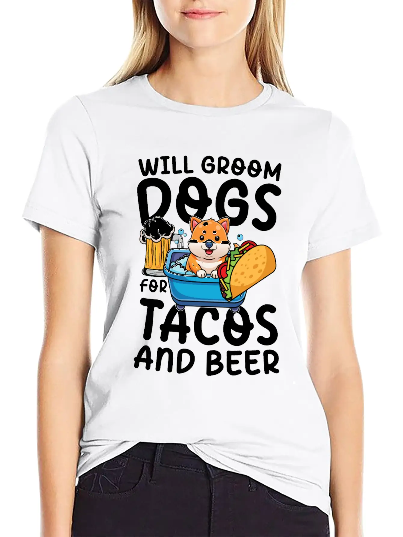 Dog Grooming Where Breeds Are Made Up Stylish Everyday T-Shirt – Unisex Basic Cotton Tee