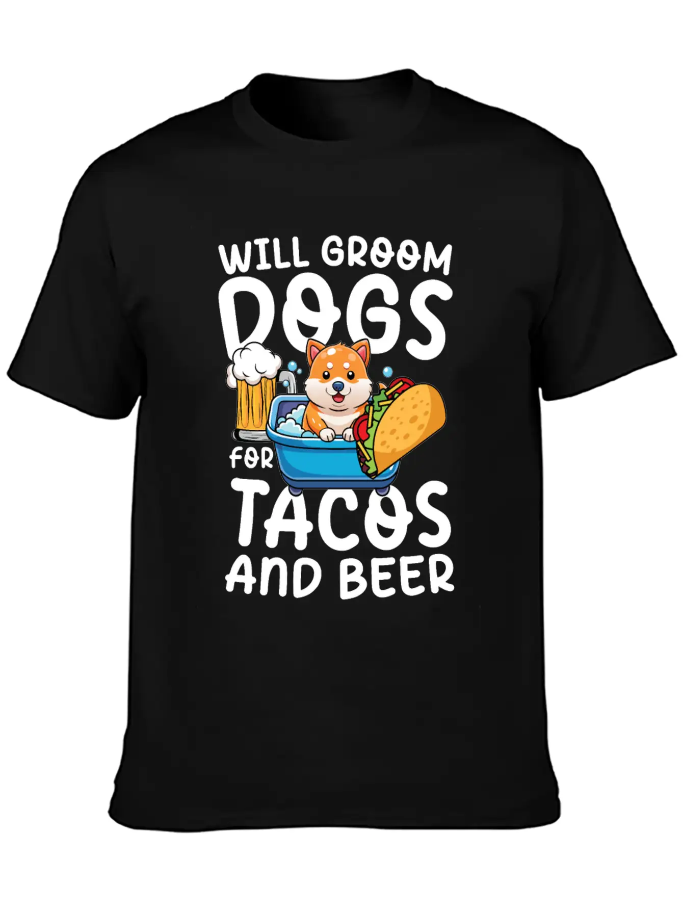 Dog Grooming Where Breeds Are Made Up Stylish Everyday T-Shirt – Unisex Basic Cotton Tee