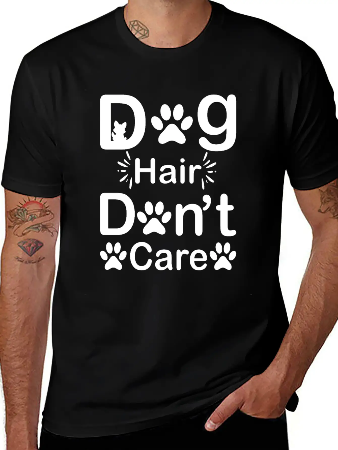 Dog Hair I Don't Care - Funny Cuddler Dog Groomer Stylish Everyday T-Shirt – Unisex Basic Cotton Tee
