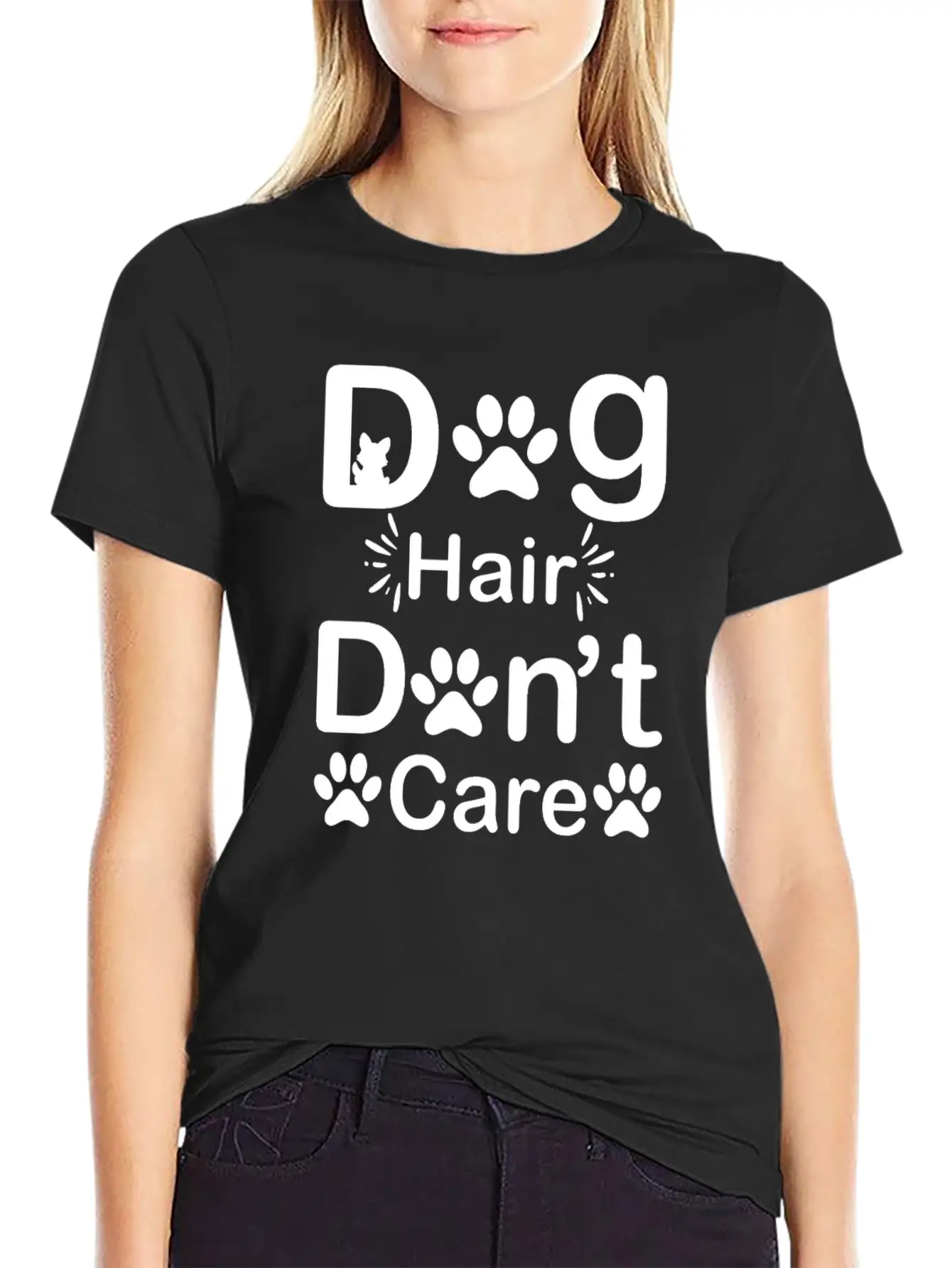 Dog Hair I Don't Care - Funny Cuddler Dog Groomer Stylish Everyday T-Shirt – Unisex Basic Cotton Tee