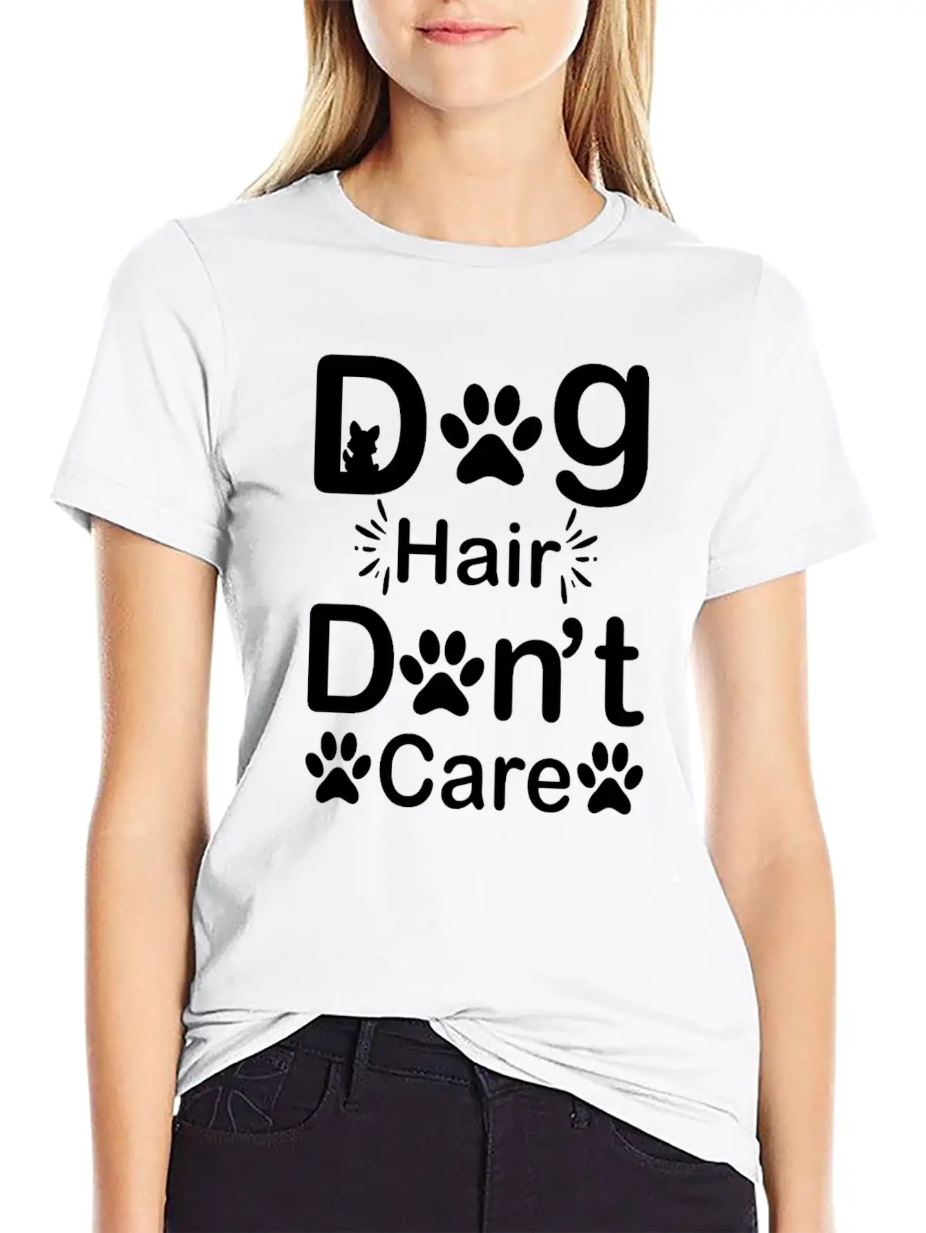Dog Hair I Don't Care - Funny Cuddler Dog Groomer Stylish Everyday T-Shirt – Unisex Basic Cotton Tee