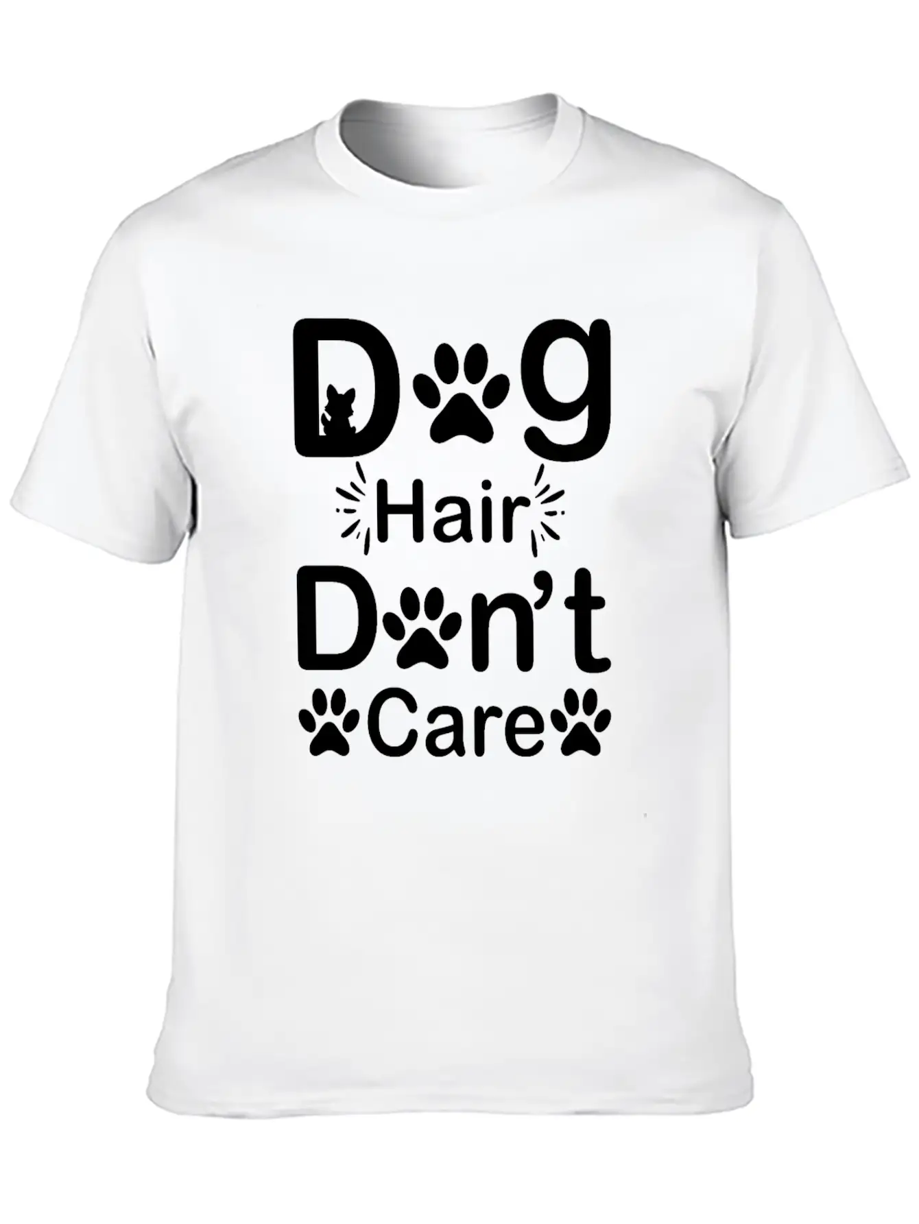 Dog Hair I Don't Care - Funny Cuddler Dog Groomer Stylish Everyday T-Shirt – Unisex Basic Cotton Tee