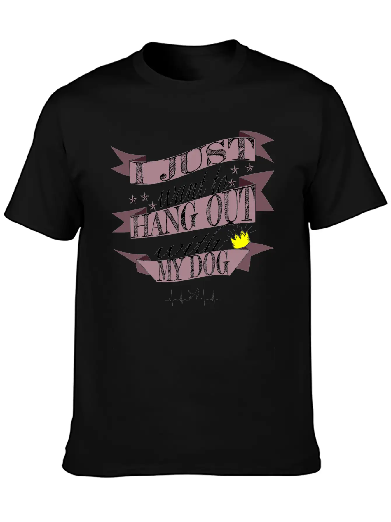 Dog - Hang Out With My Dog Stylish Everyday T-Shirt – Unisex Basic Cotton Tee