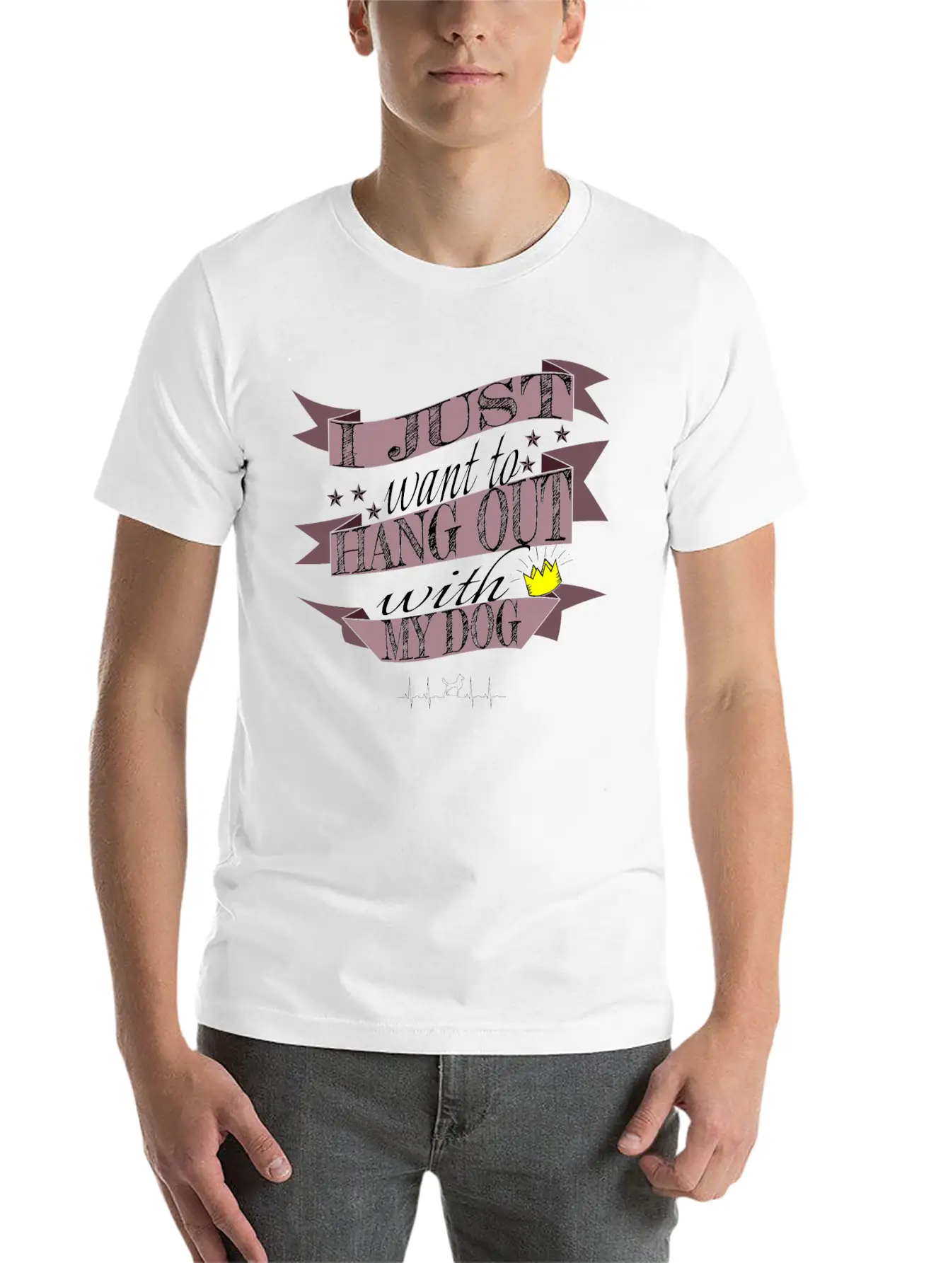 Dog - Hang Out With My Dog Stylish Everyday T-Shirt – Unisex Basic Cotton Tee