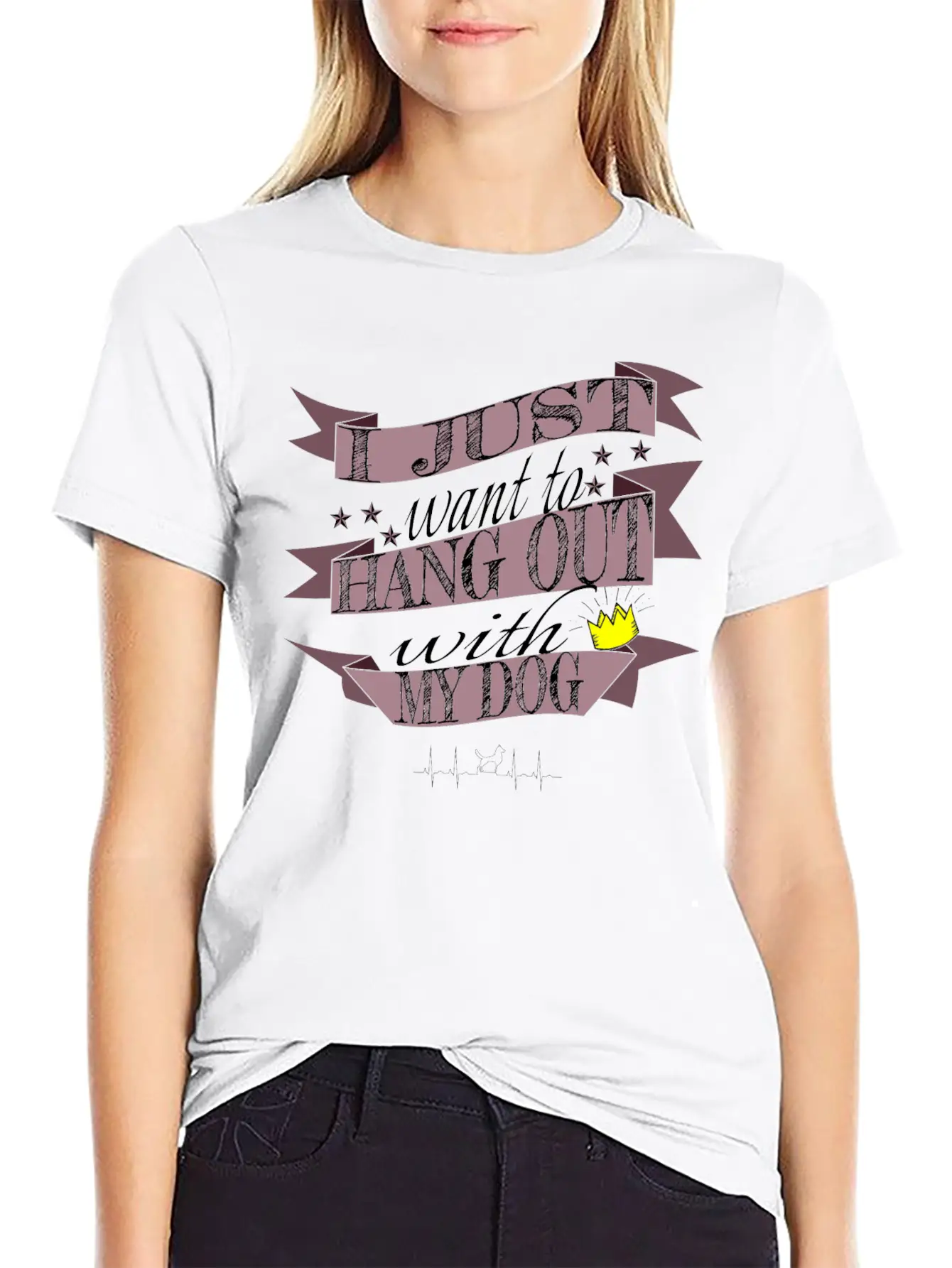 Dog - Hang Out With My Dog Stylish Everyday T-Shirt – Unisex Basic Cotton Tee