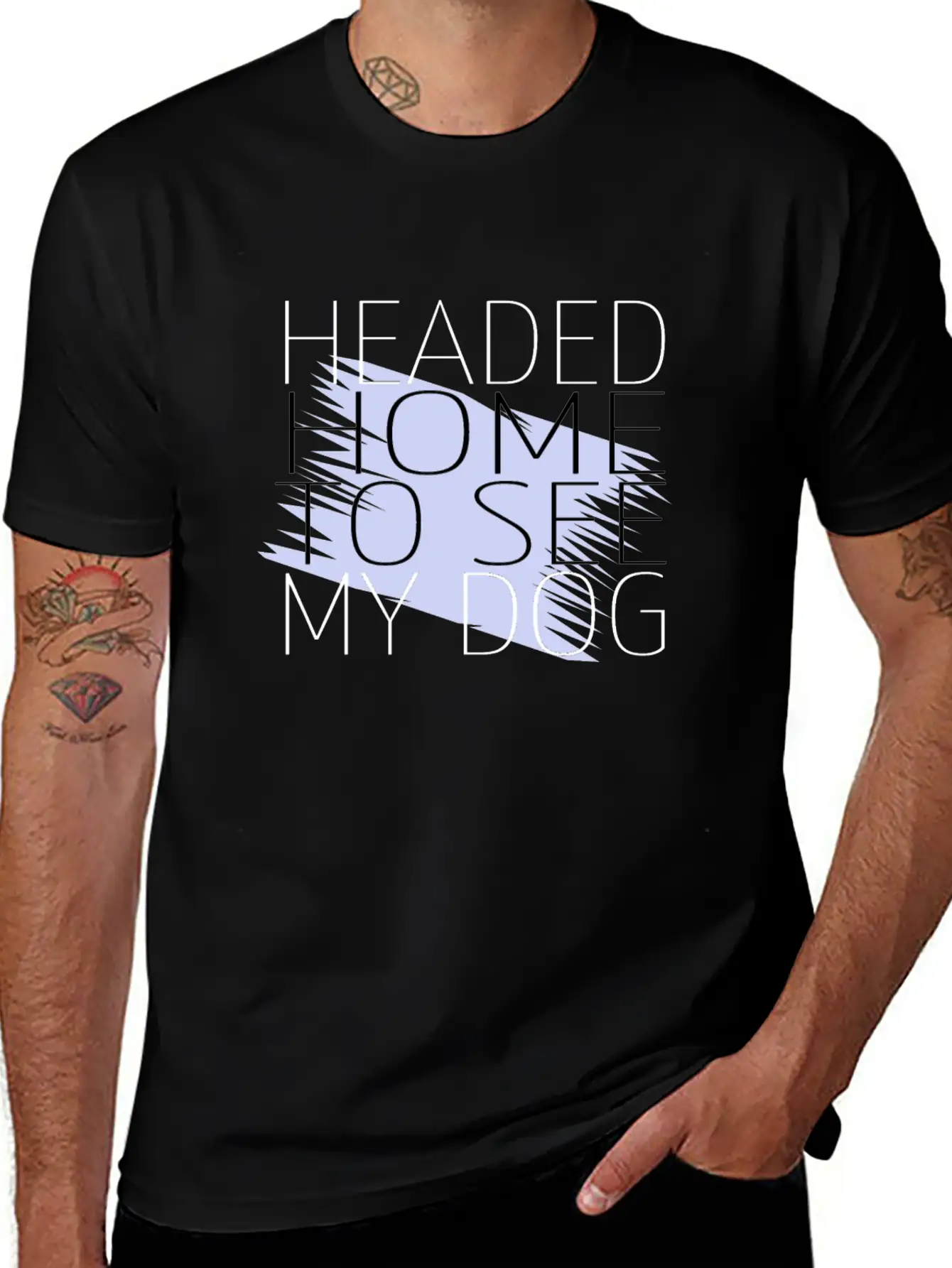 Dog - Headed Home To See My Dog Unisex Short Sleeve Soft Cotton T-Shirt – Casual Everyday Wear