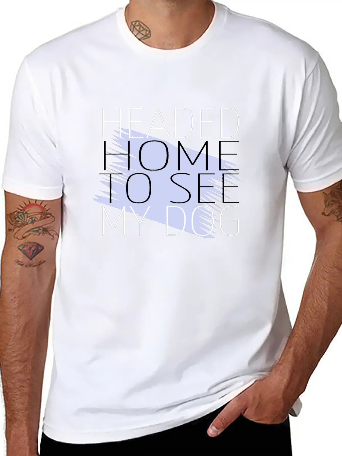 Dog - Headed Home To See My Dog Unisex Short Sleeve Soft Cotton T-Shirt – Casual Everyday Wear