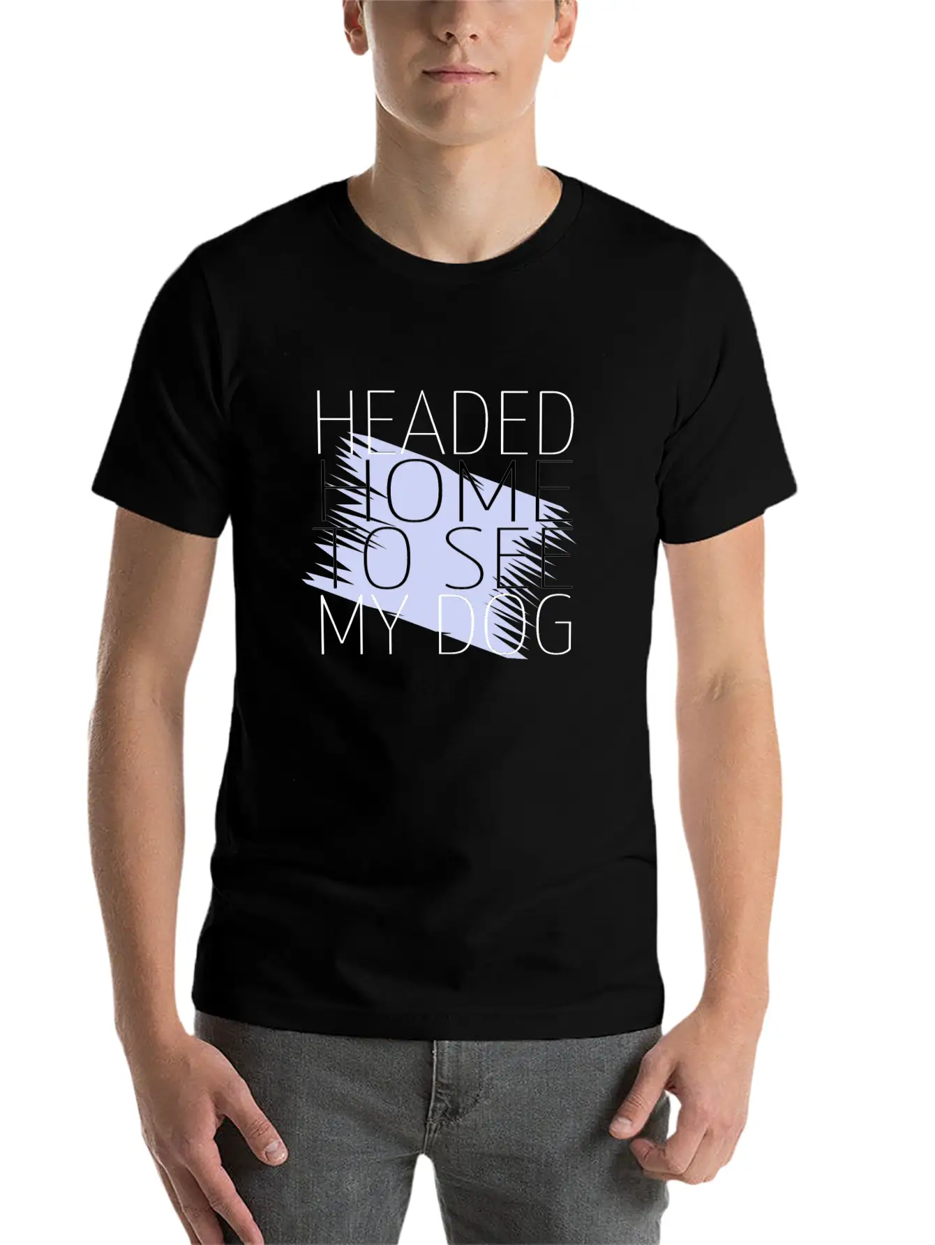 Dog - Headed Home To See My Dog Unisex Short Sleeve Soft Cotton T-Shirt – Casual Everyday Wear