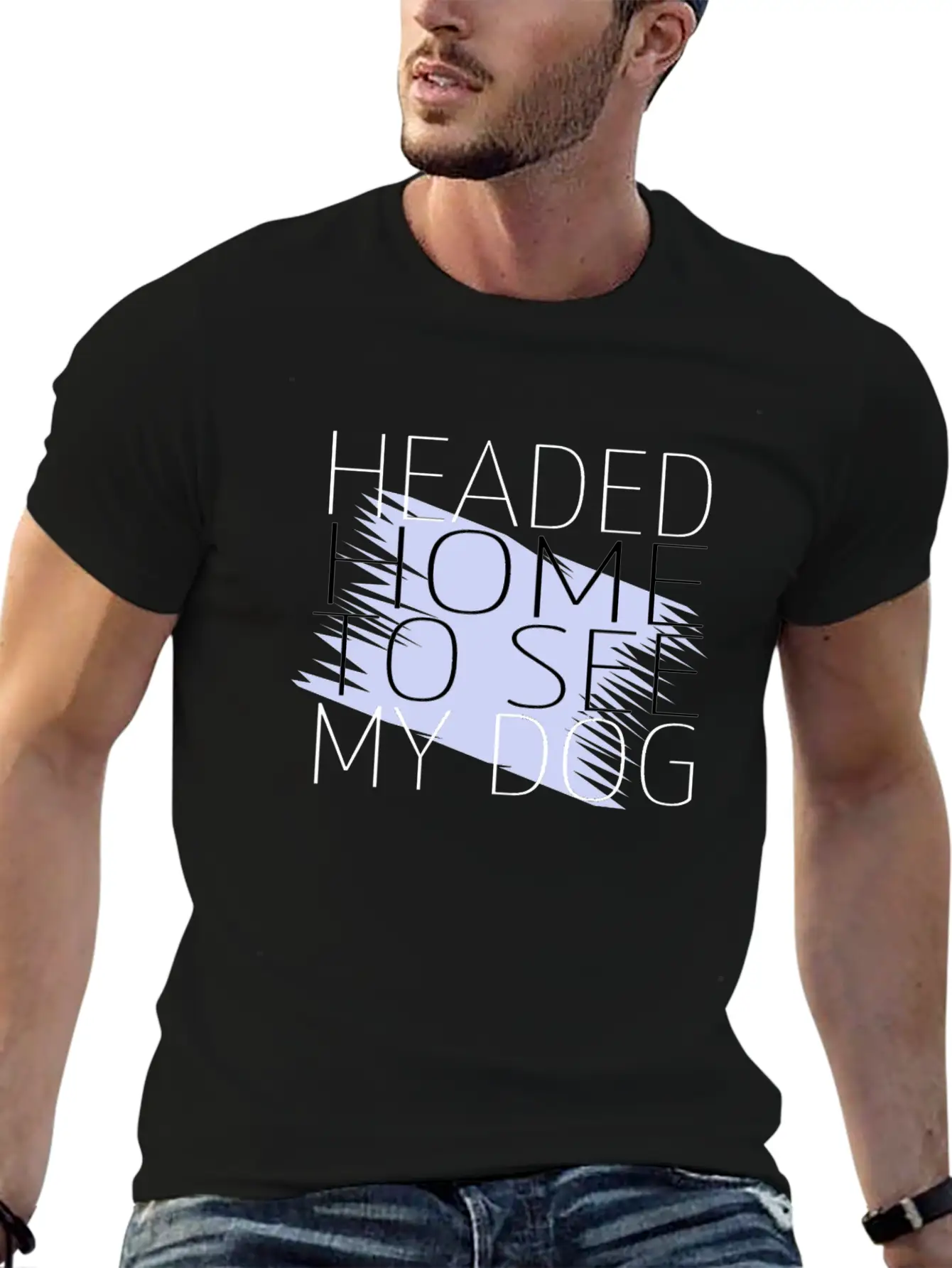 Dog - Headed Home To See My Dog Unisex Short Sleeve Soft Cotton T-Shirt – Casual Everyday Wear