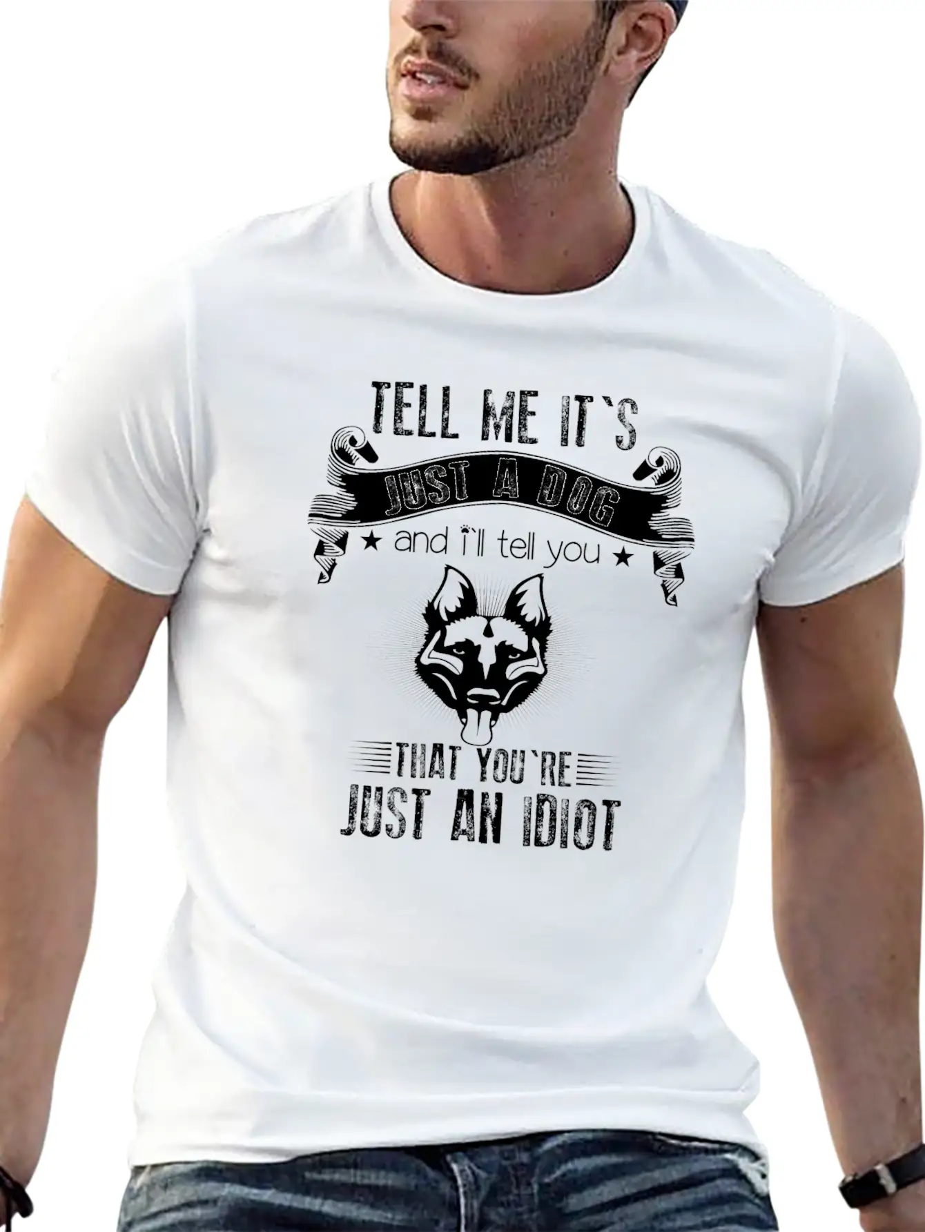 Dog Idiot Animals Dog Owner Dog Friend Animal Love Essential Unisex Summer Tee – Soft Cotton Casual Fit