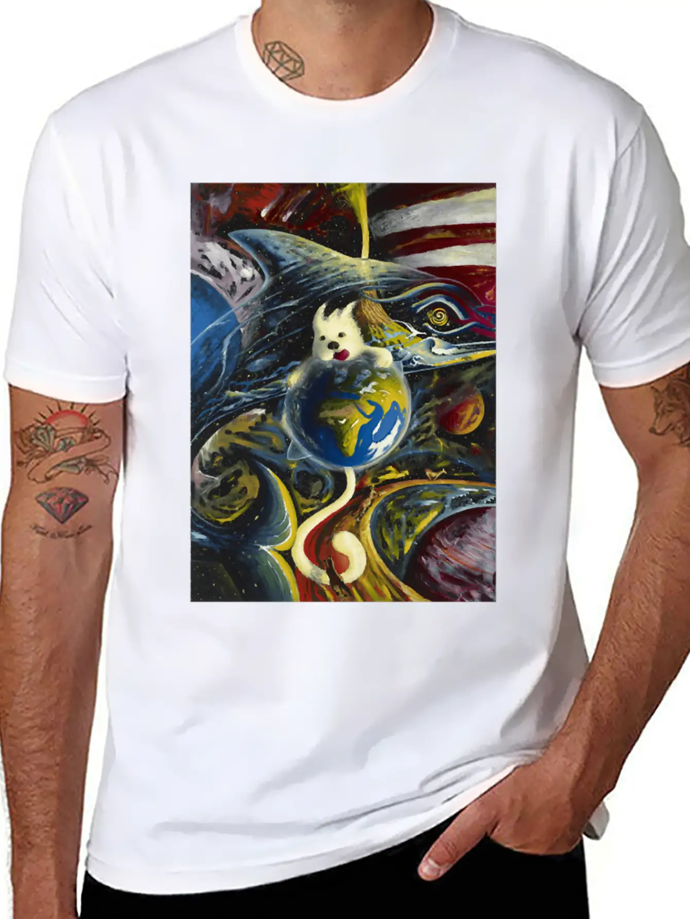 Dog In Space Timeless Short Sleeve Tee – Comfy And Minimalist Design