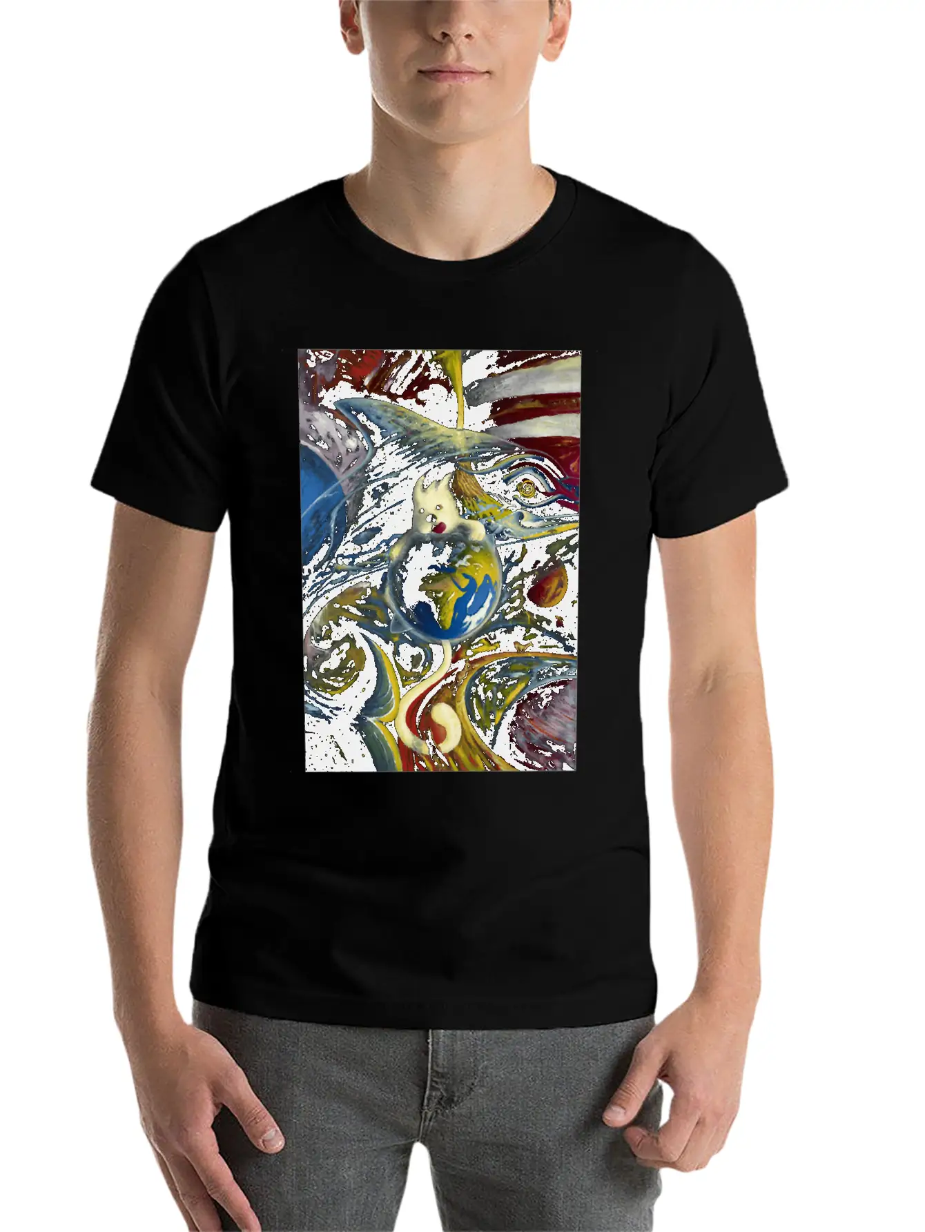 Dog In Space Timeless Short Sleeve Tee – Comfy And Minimalist Design