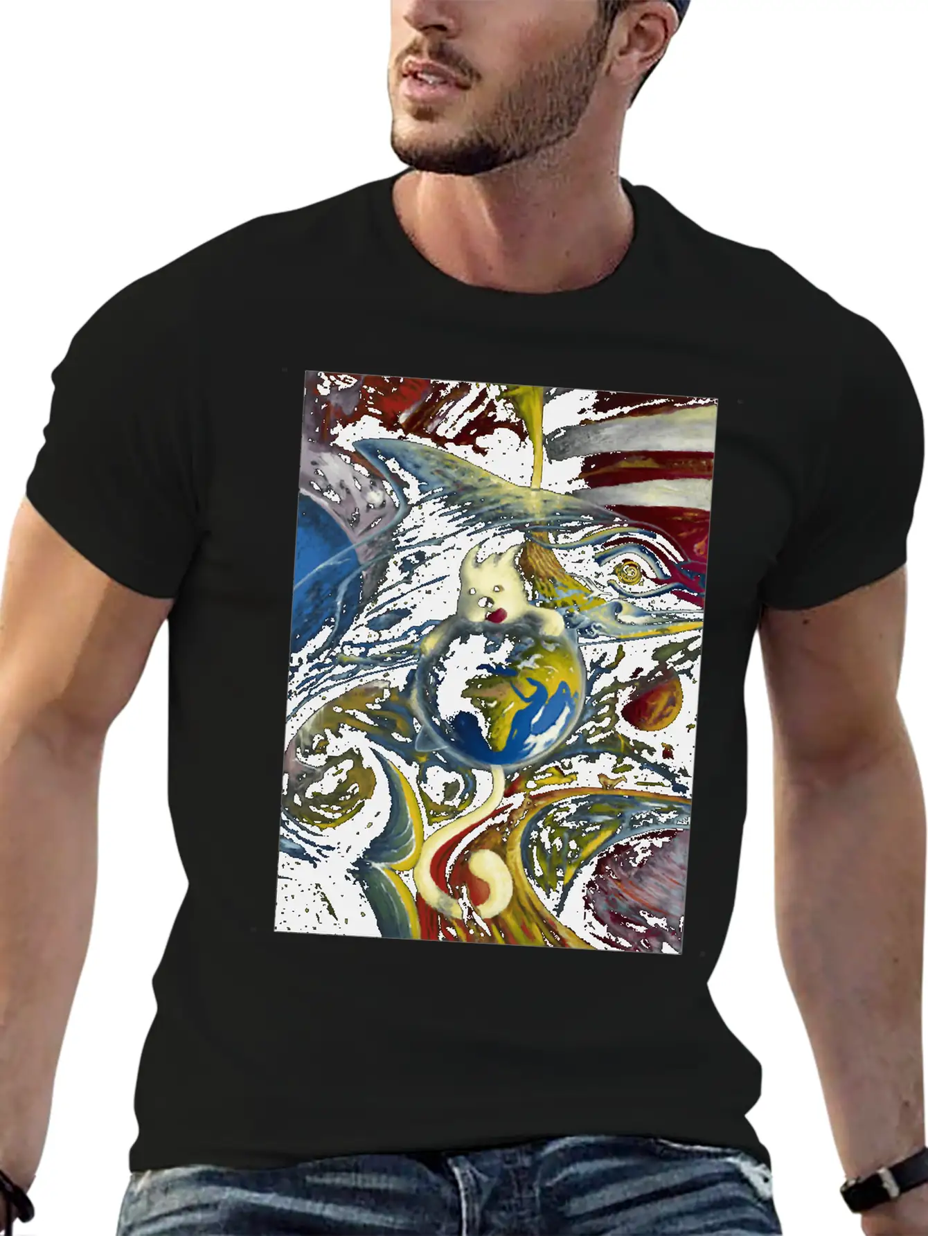 Dog In Space Timeless Short Sleeve Tee – Comfy And Minimalist Design