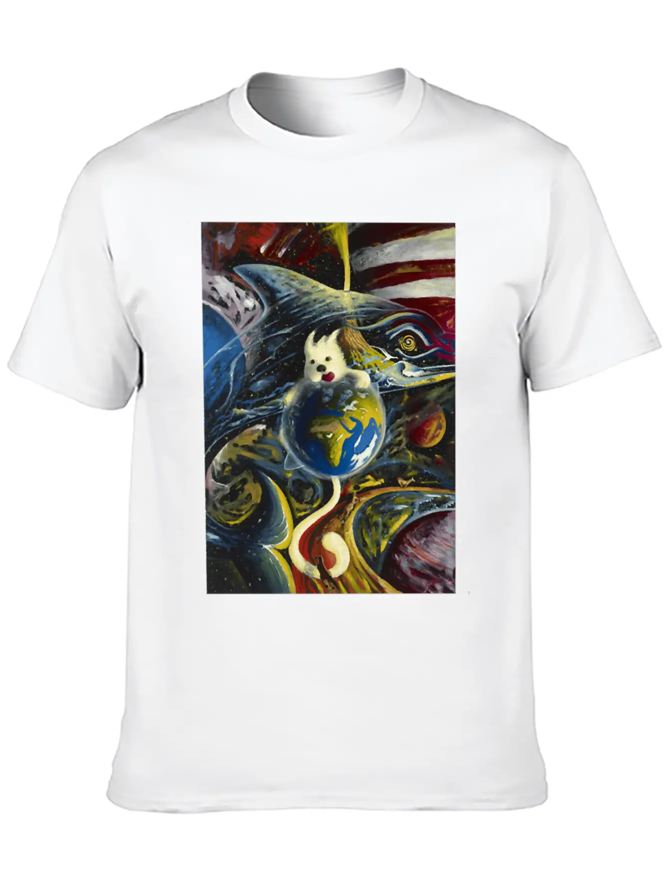Dog In Space Timeless Short Sleeve Tee – Comfy And Minimalist Design